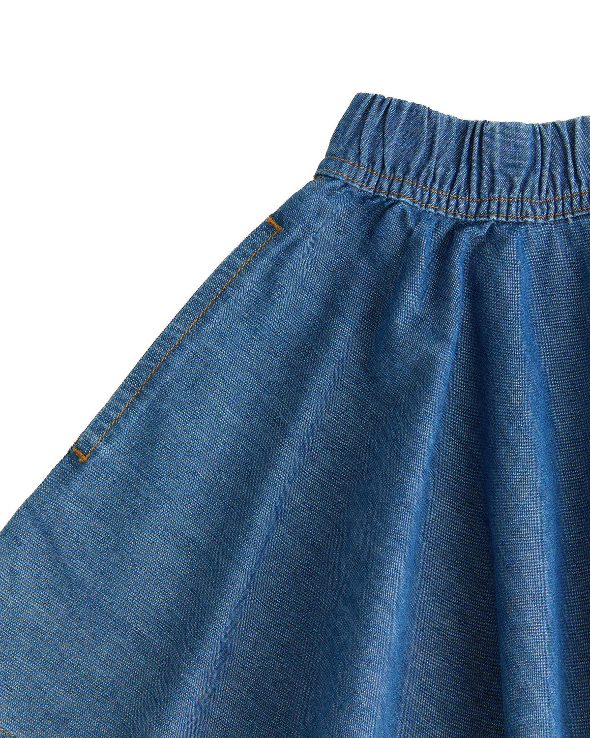 Kids Denim Skirt, Crystal Blue — Evermind, view 2