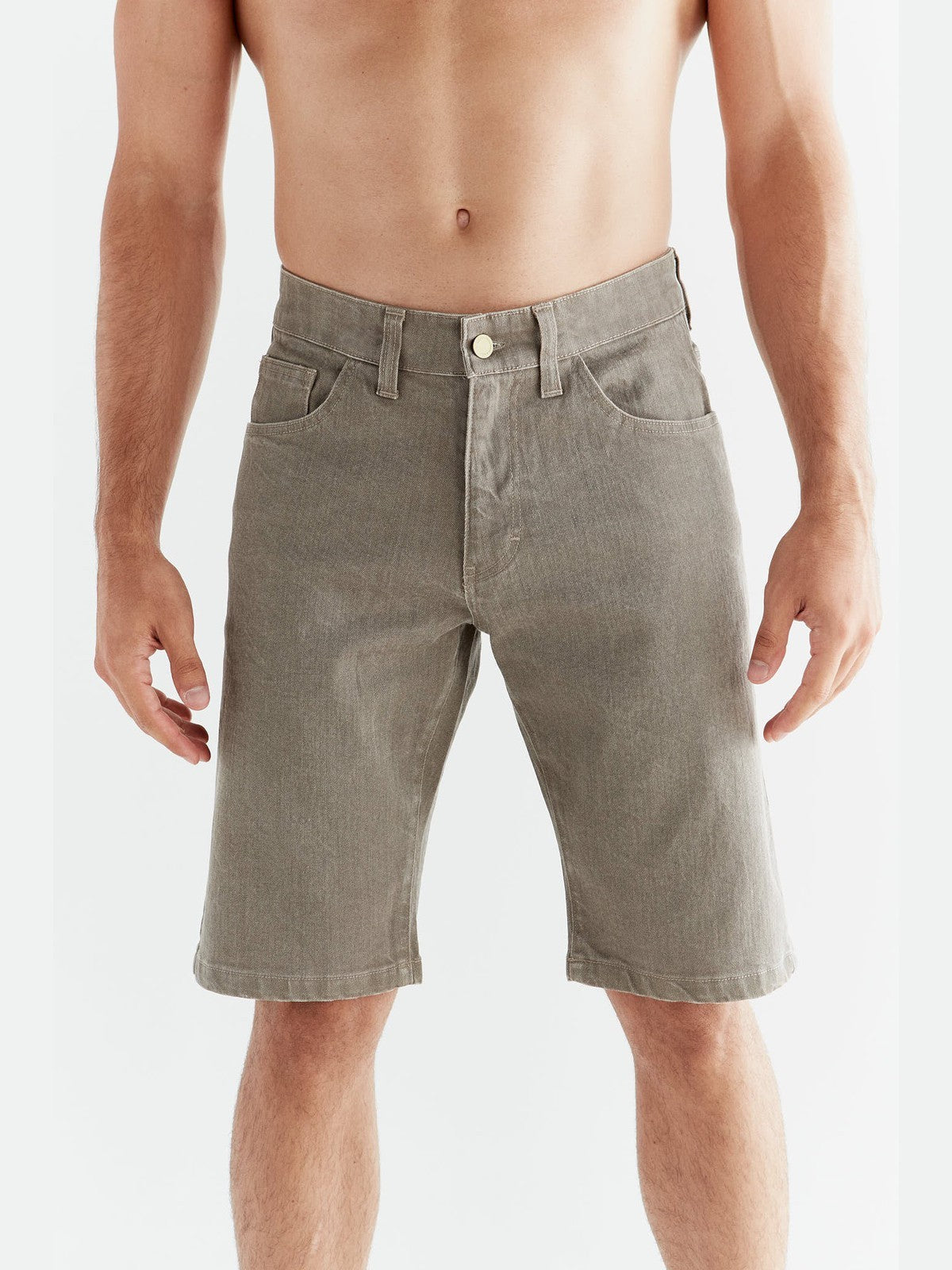 Men's Denim Shorts in Tone Wash, Pebble — Evermind