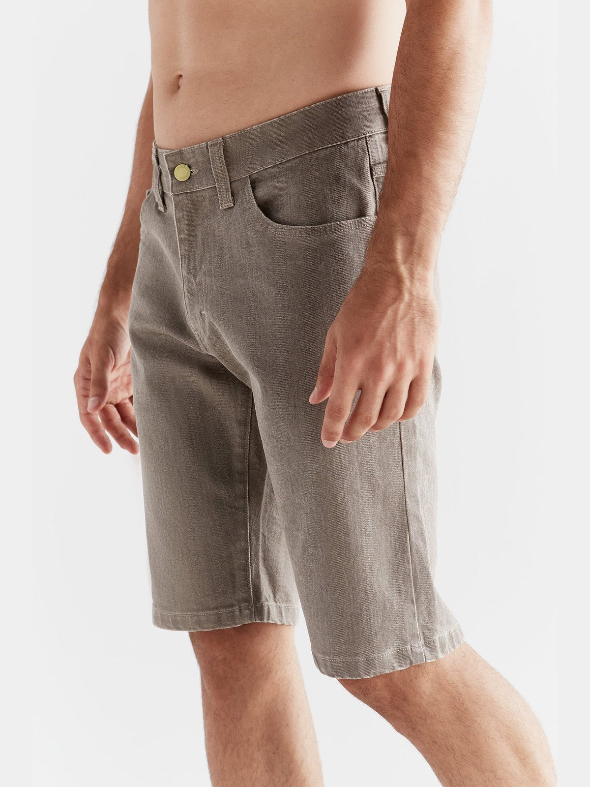 Men's Denim Shorts in Tone Wash, Pebble — Evermind, view 2