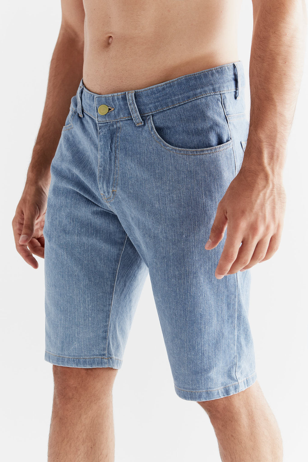 Men's Denim Shorts, Light Slate Blue