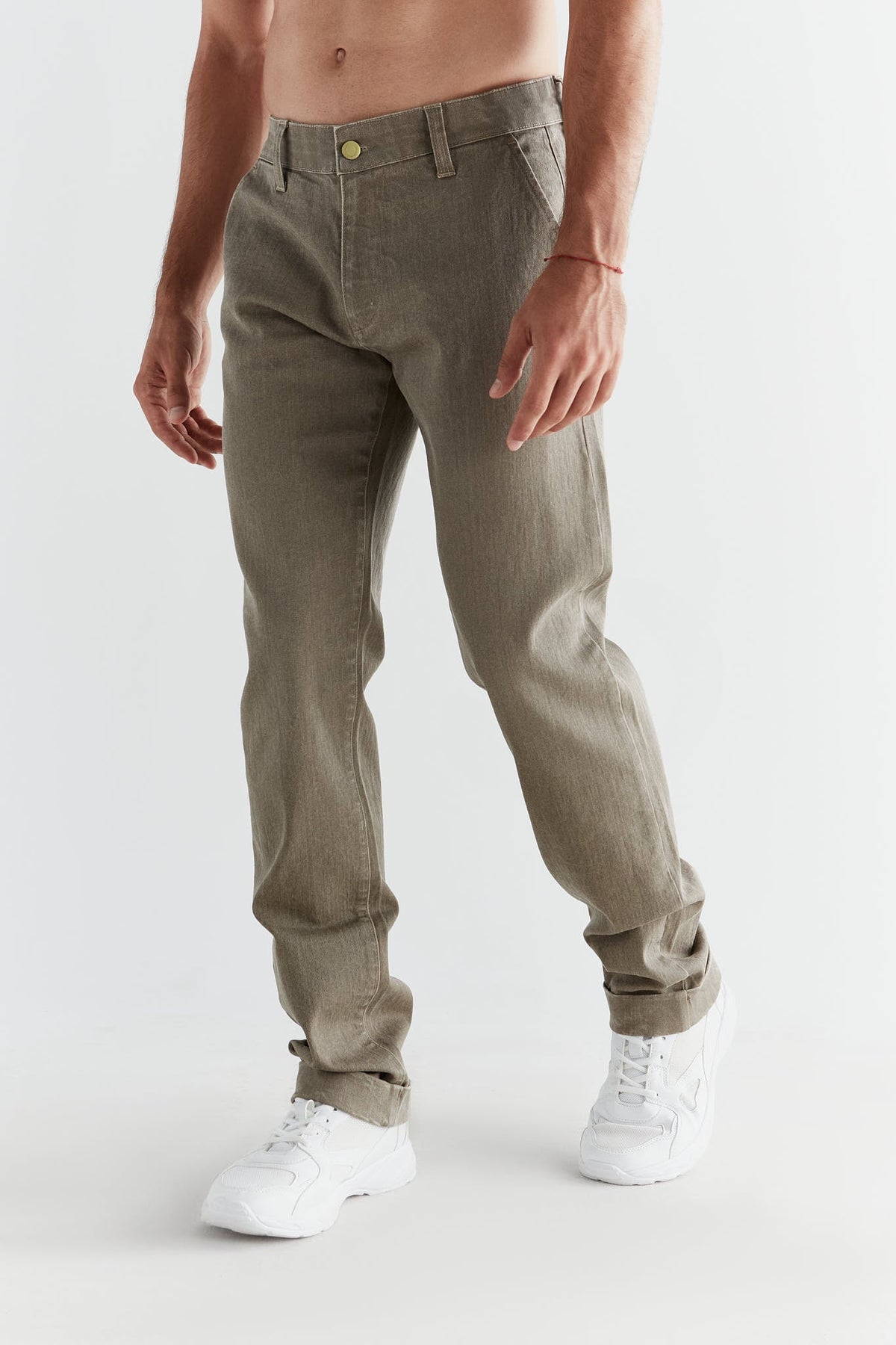 Men's Denim Chinos in Tone Wash, Pebble — Evermind, view 2