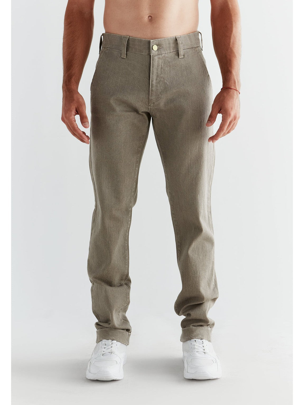 Men's Denim Chinos in Tone Wash, Pebble — Evermind
