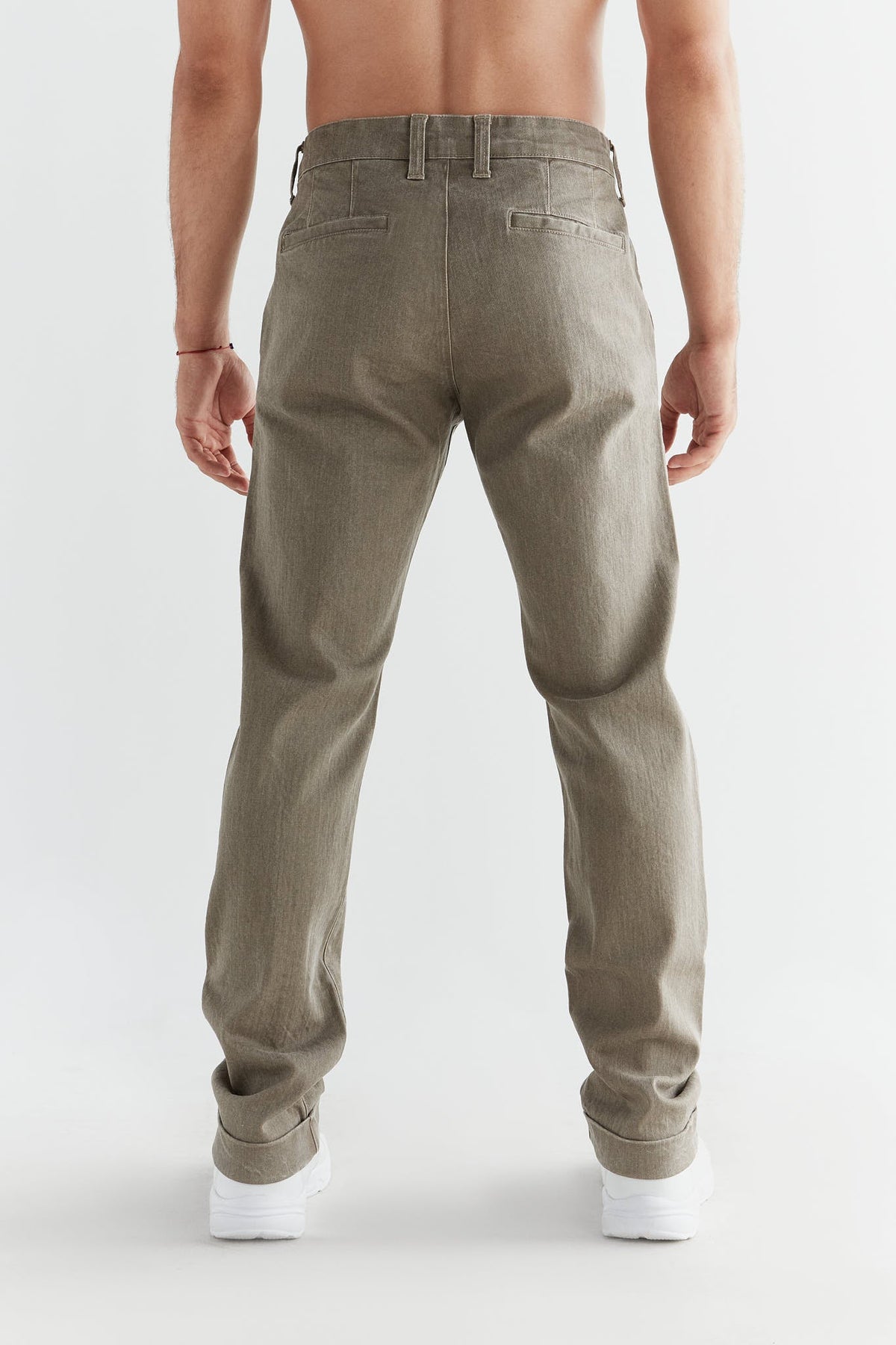 Men's Denim Chinos in Tone Wash, Pebble — Evermind, view 4