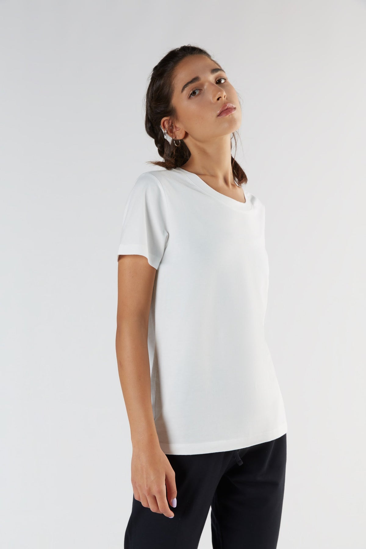 TENCEL™ Active Women's Short Sleeve Top, White — True North, view 5