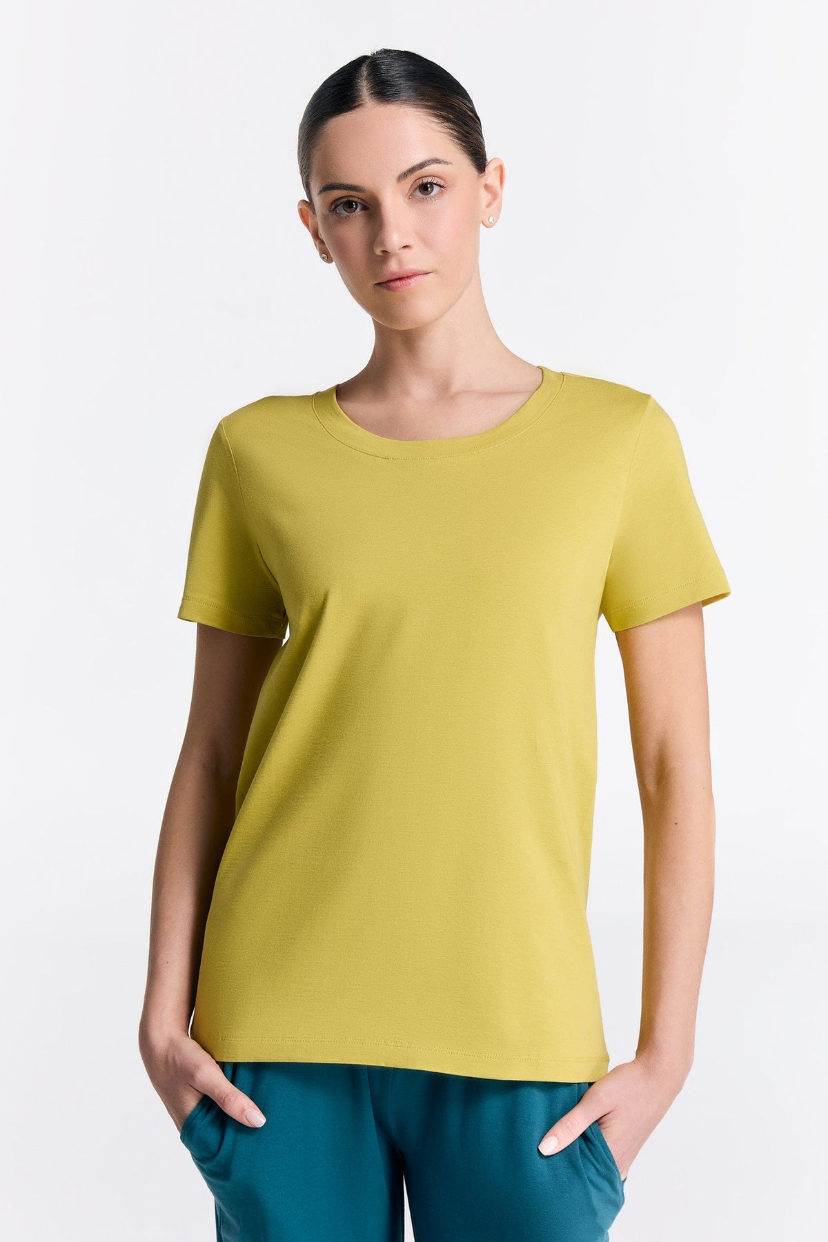 TENCEL™ Active Women's Short Sleeve Top, Lime — True North, view 6