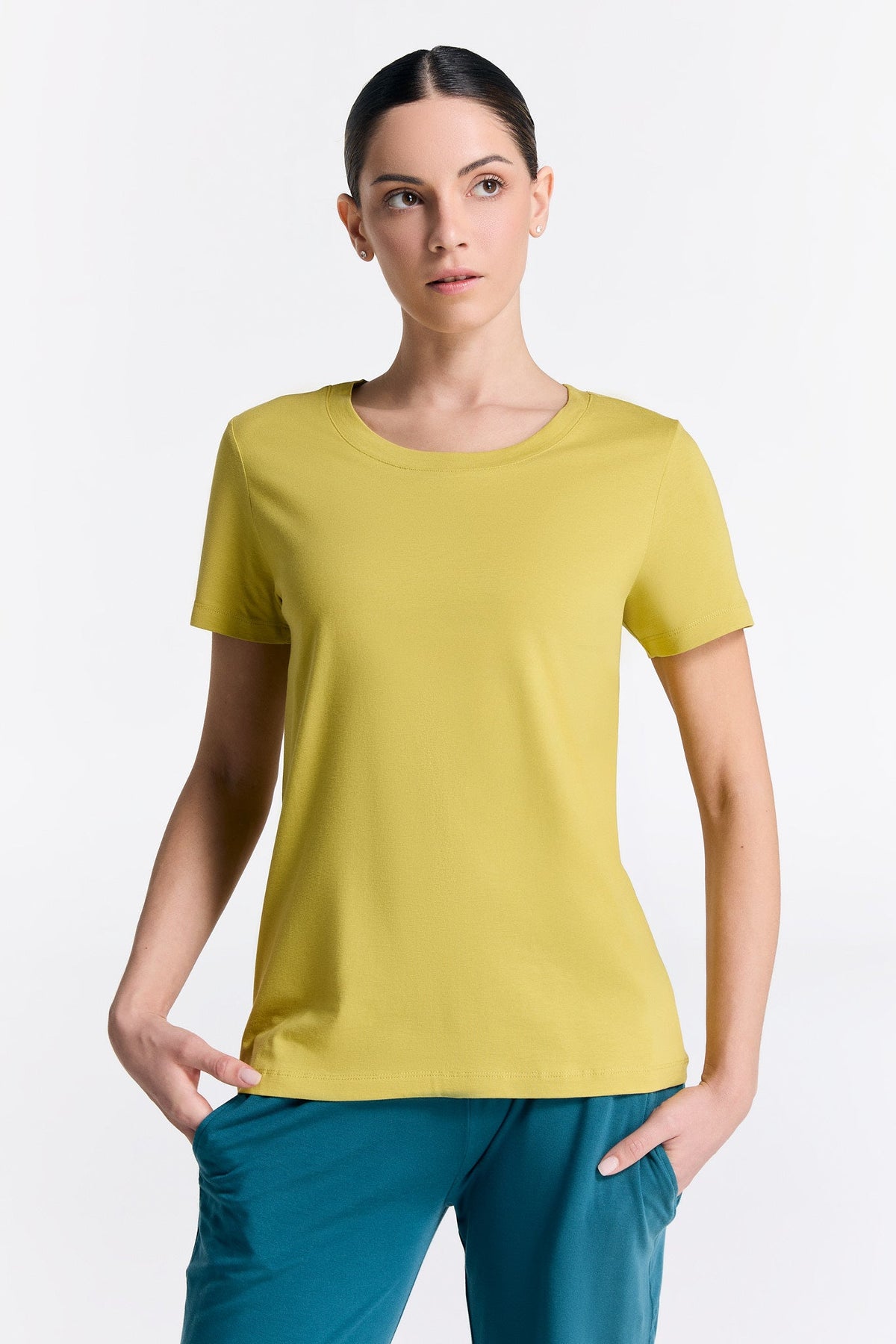 TENCEL™ Active Women's Short Sleeve Top, Lime — True North, view 2