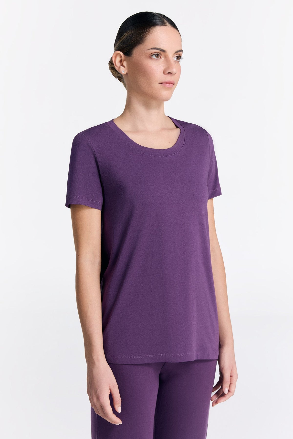 TENCEL™ Active Women's Short Sleeve Top, Wineberry — True North, view 4