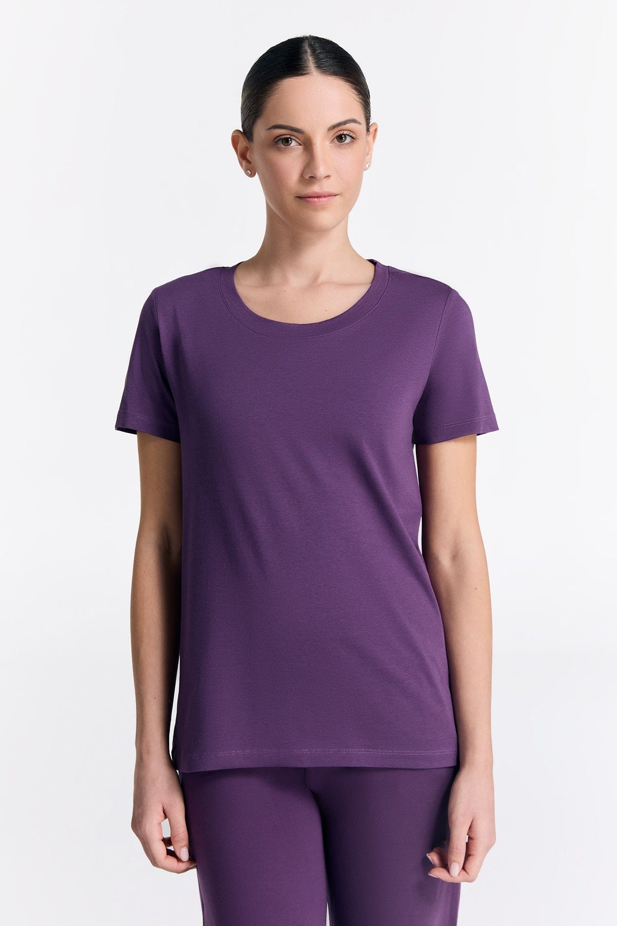 TENCEL™ Active Women's Short Sleeve Top, Wineberry — True North, view 3