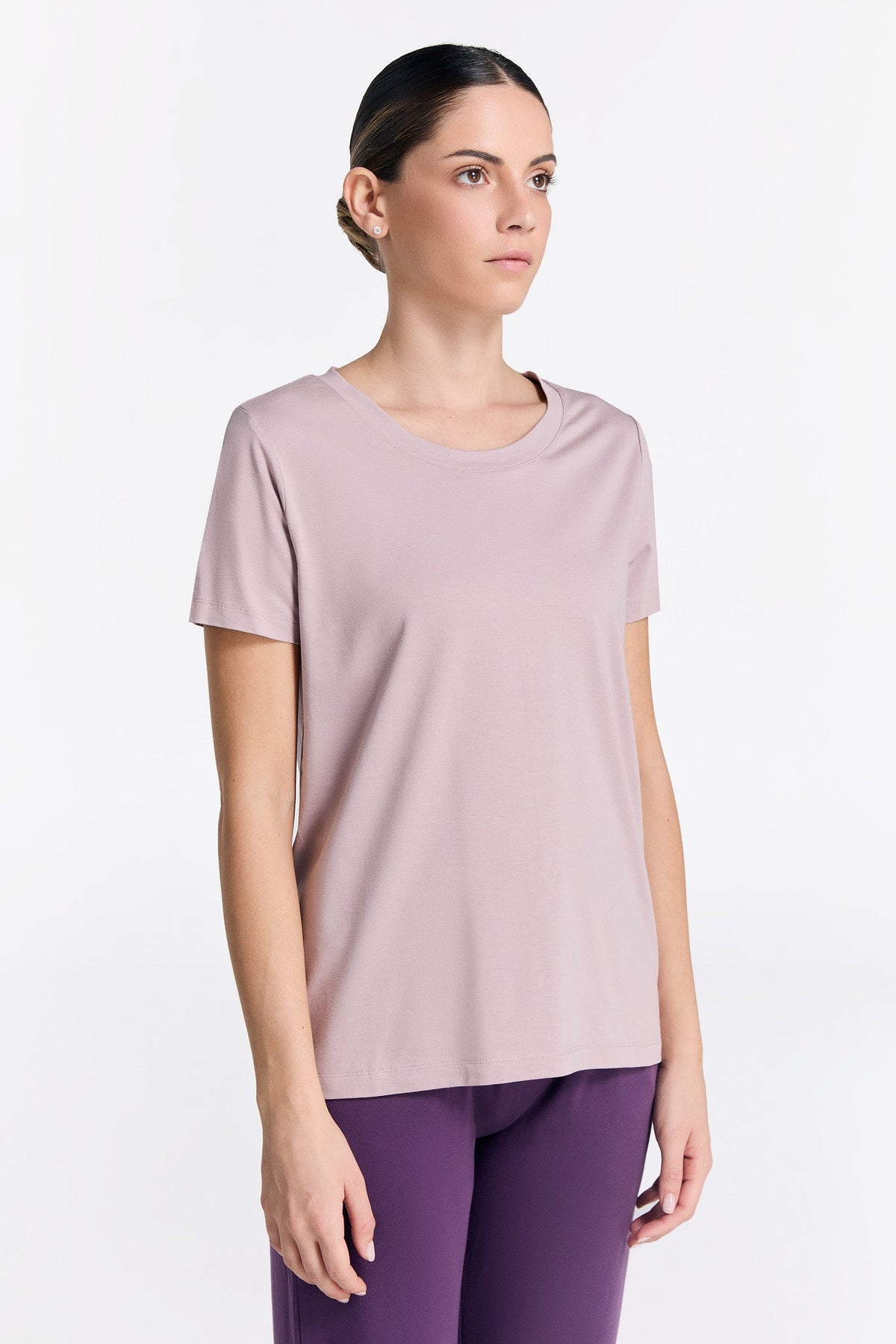 TENCEL™ Active Women's Short Sleeve Top, Rose Smoke — True North, view 3