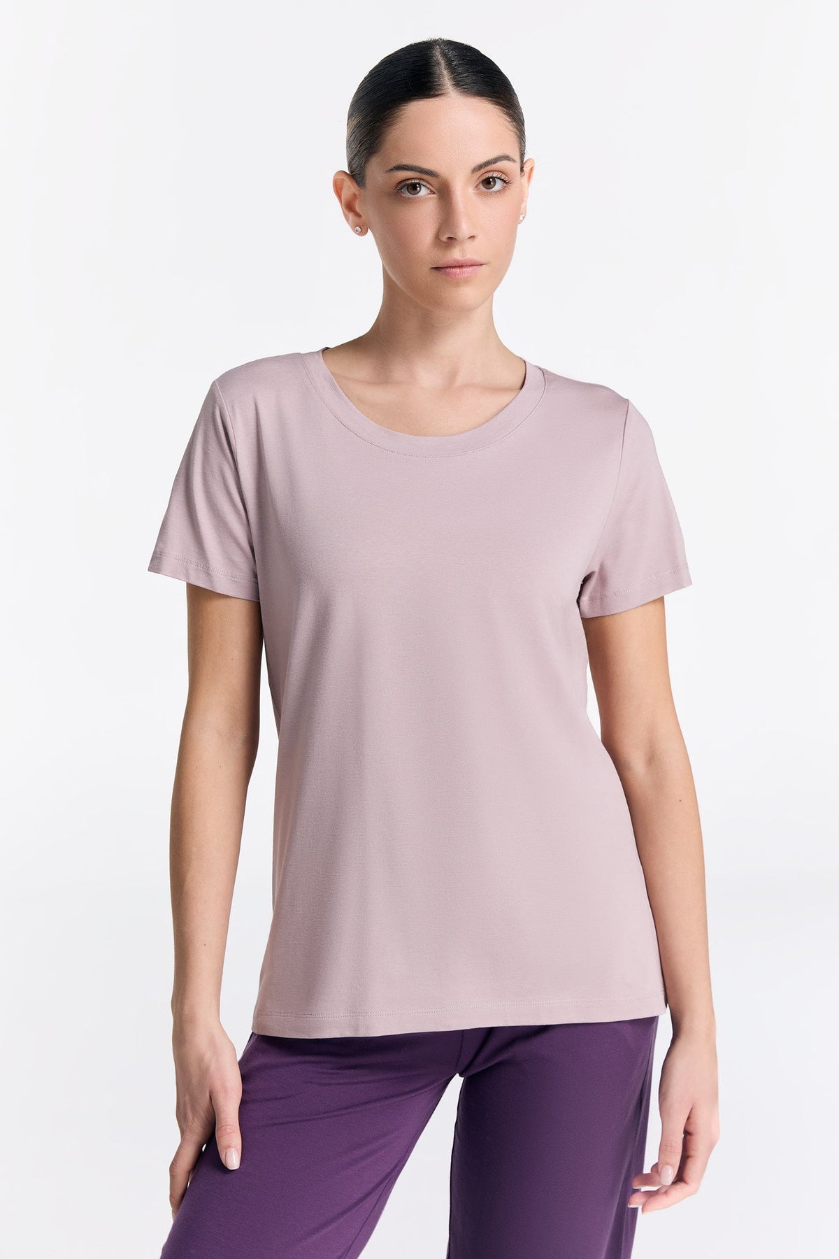 TENCEL™ Active Women's Short Sleeve Top, Rose Smoke — True North, view 2