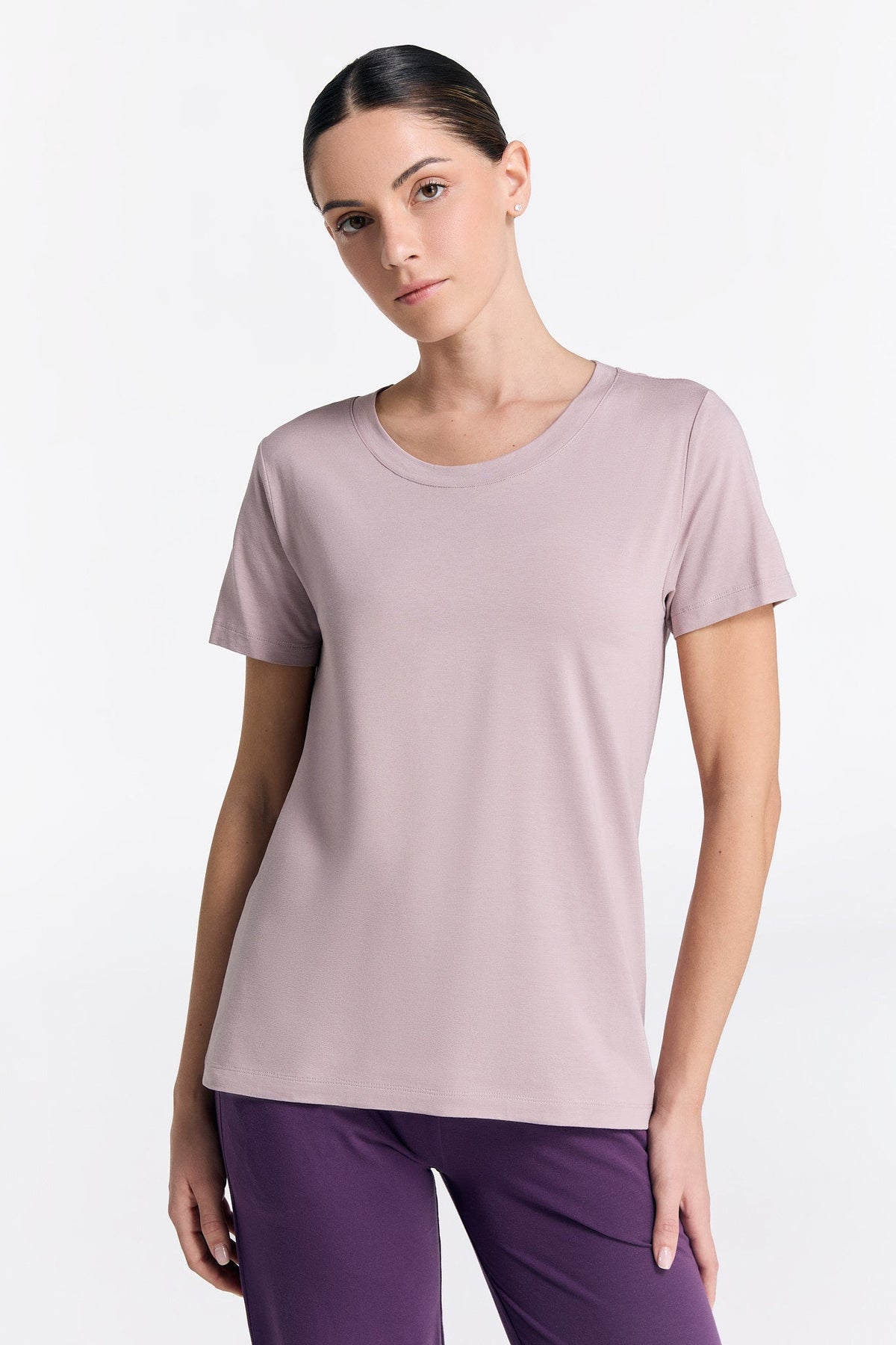 TENCEL™ Active Women's Short Sleeve Top, Rose Smoke — True North, view 5