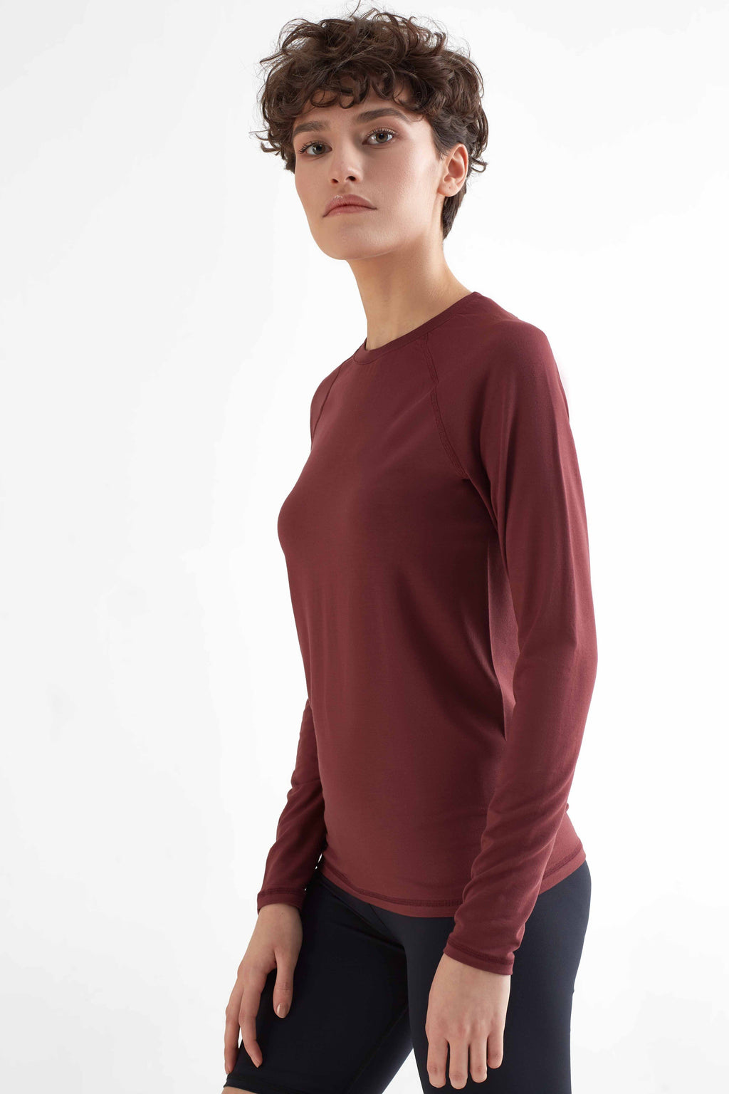 TENCEL™ Women's Long Sleeve Top, Burgundy