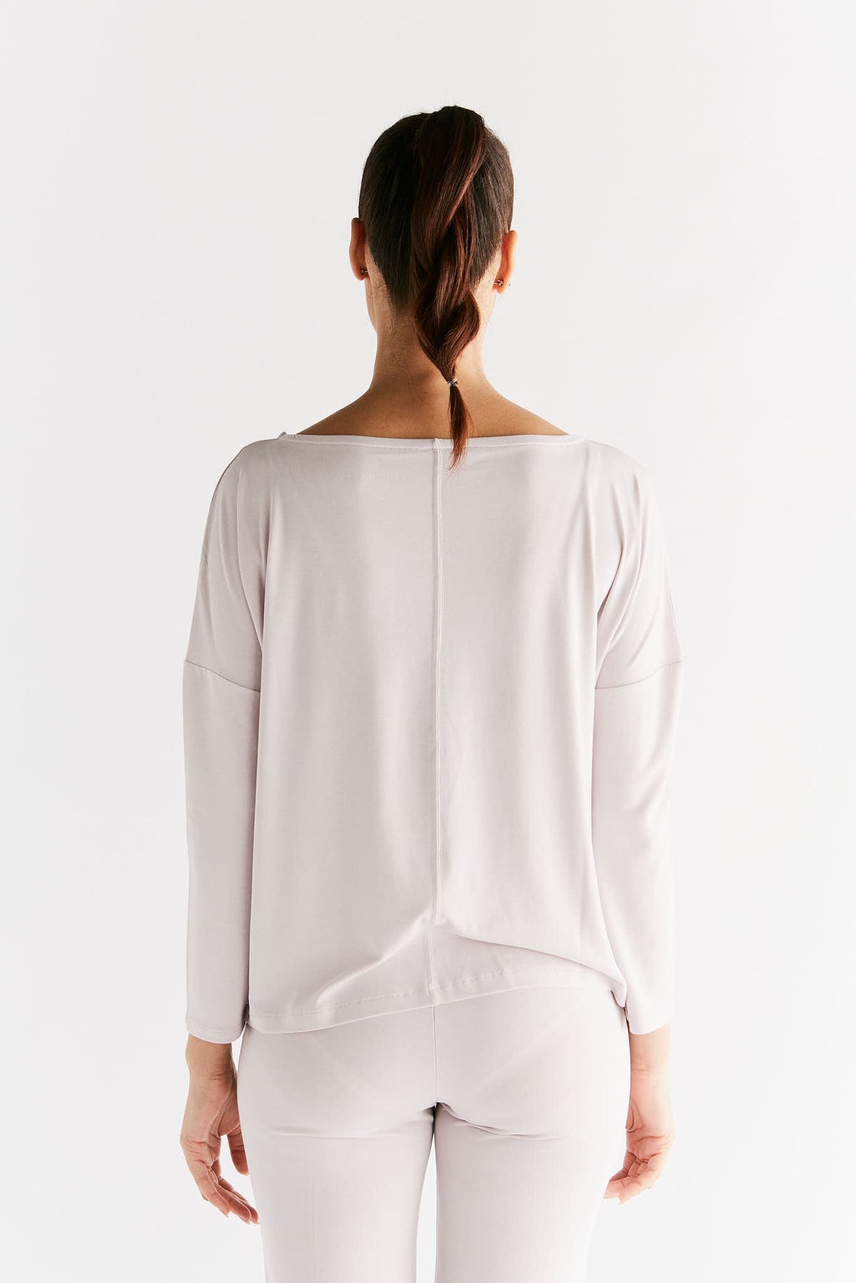 TENCEL™ Active Women's Yoga Long Sleeve Top, Lilac Marble — True North, view 4