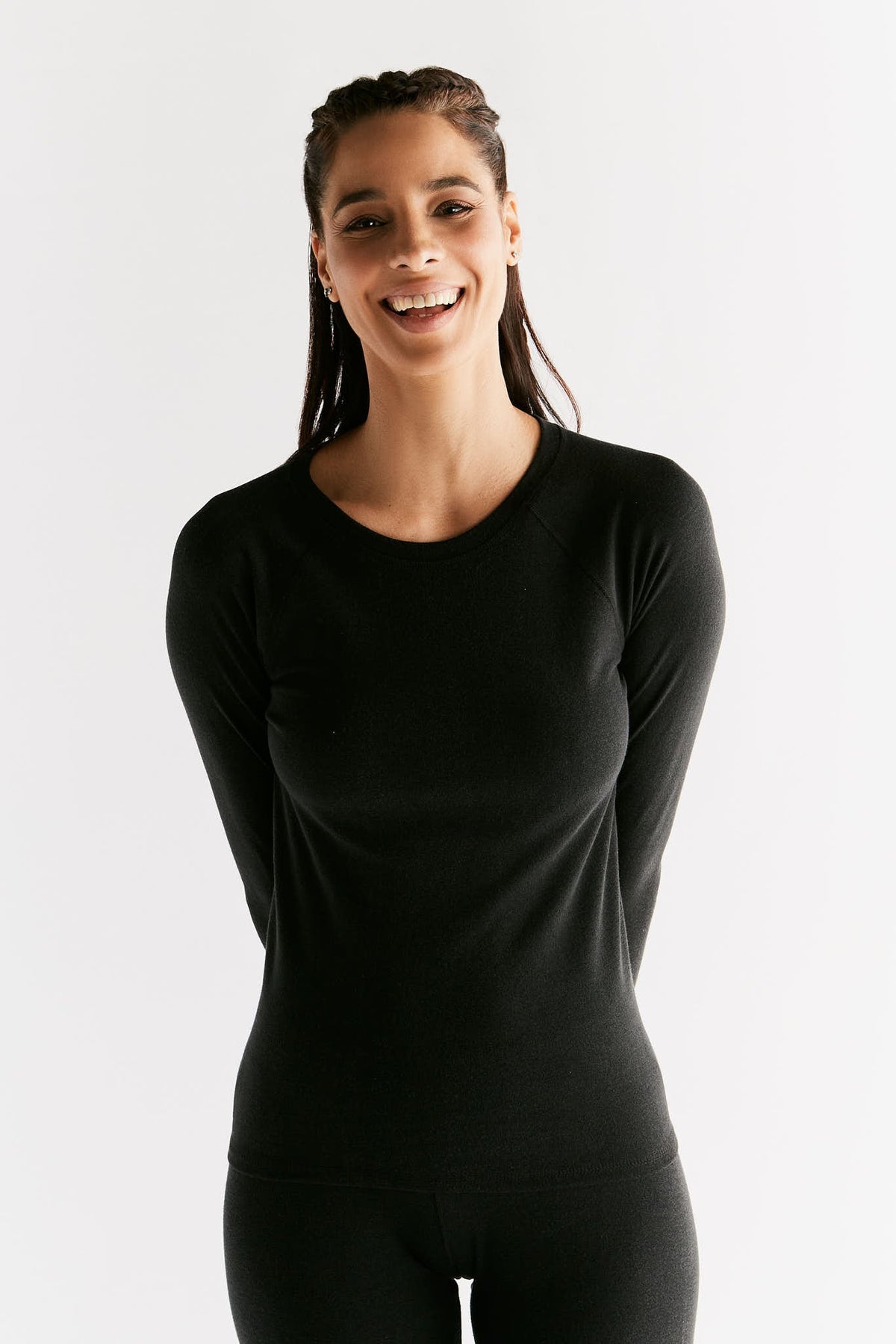 Women's Warm Long Sleeve Top, Black — True North