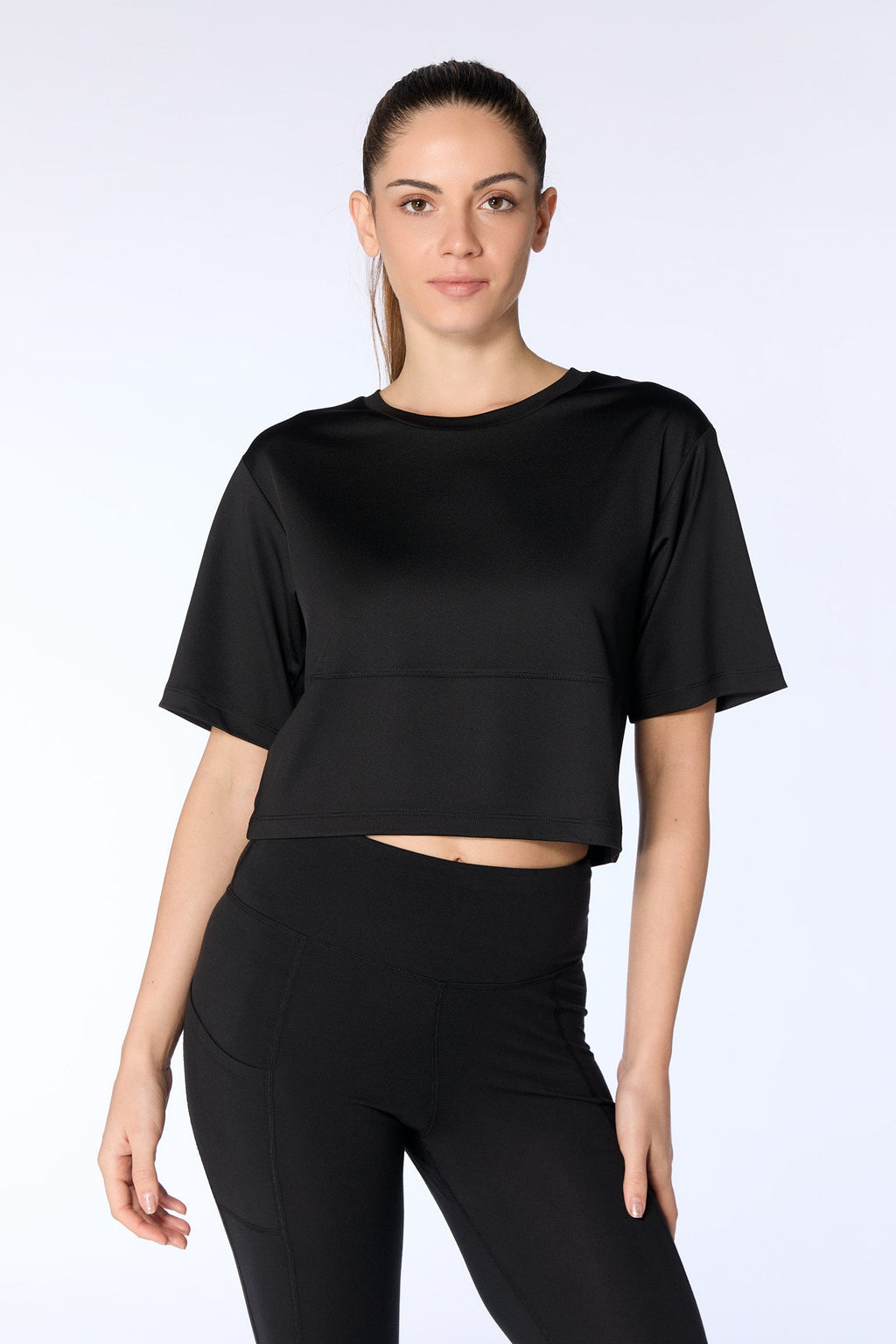 Women's Cropped Shirt, Black
