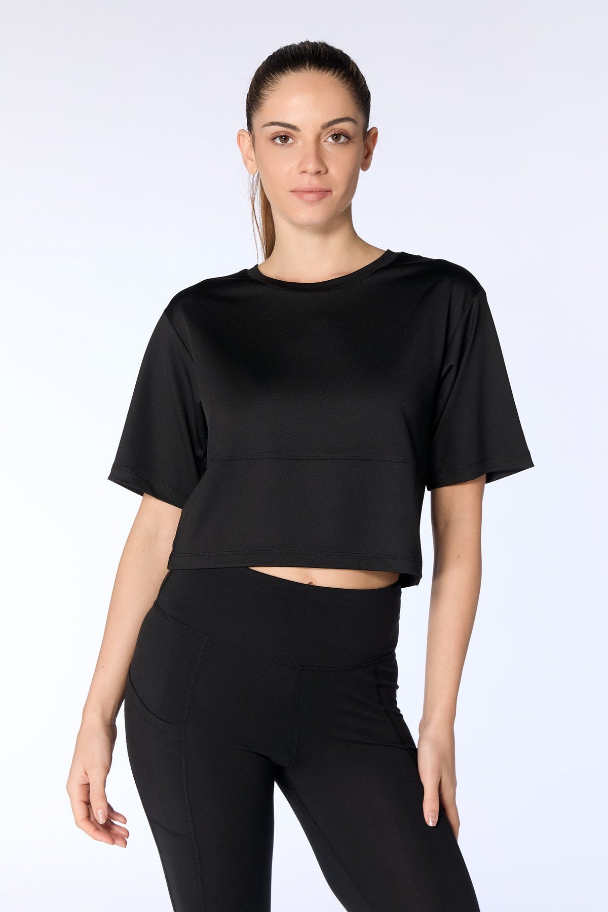 Women's Cropped Shirt, Black