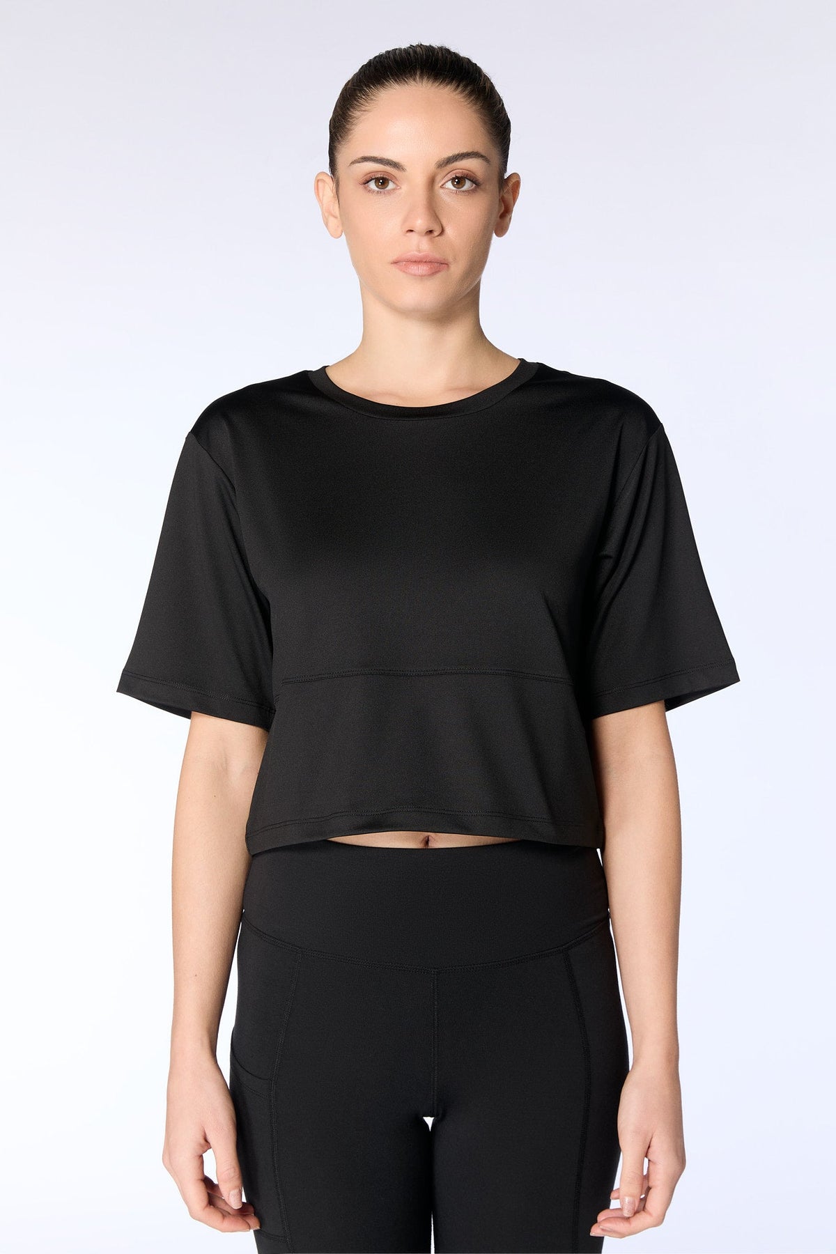 Women's Cropped Shirt, Black — True North, view 5