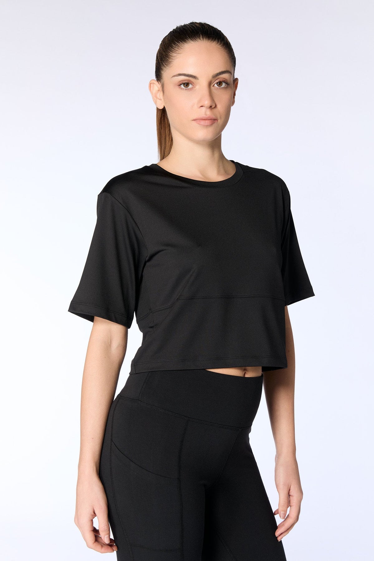 Women's Cropped Shirt, Black