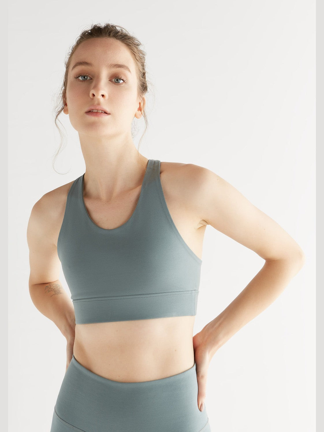 Women's Yoga Top Recycled, Light Grey