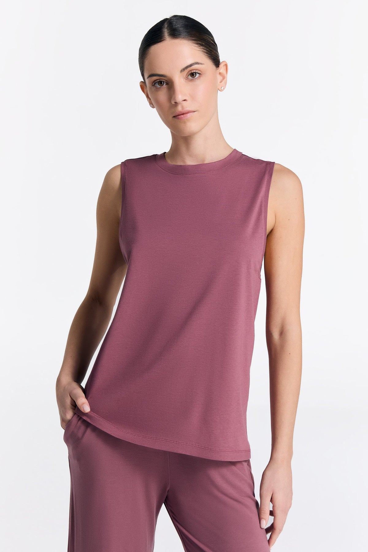 TENCEL™ Active Women's Top High Neck, Nocturne — True North, view 3