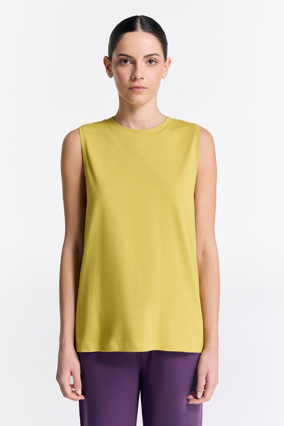 TENCEL™ Active Women's Top High Neck, Lime — True North, view 5