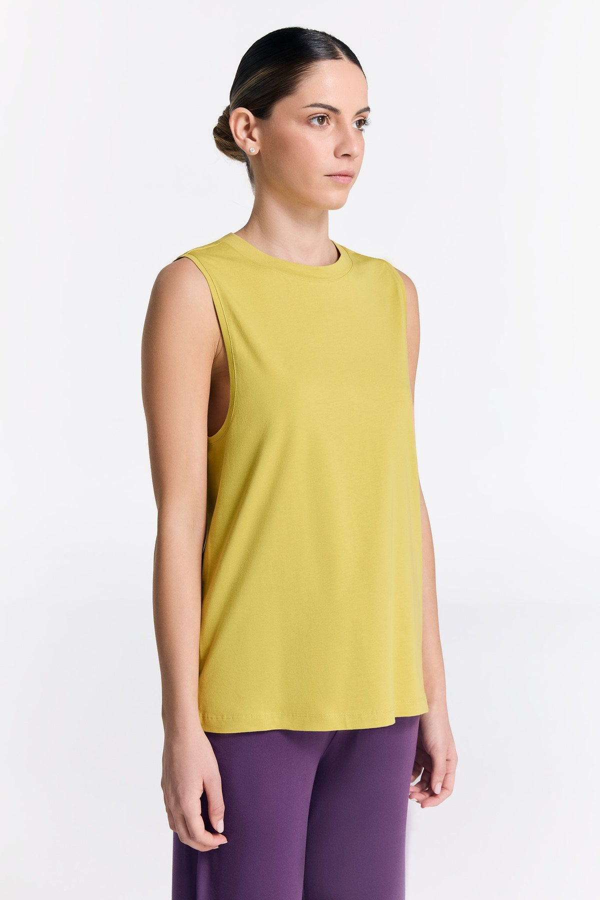 TENCEL™ Active Women's Top High Neck, Lime — True North, view 2