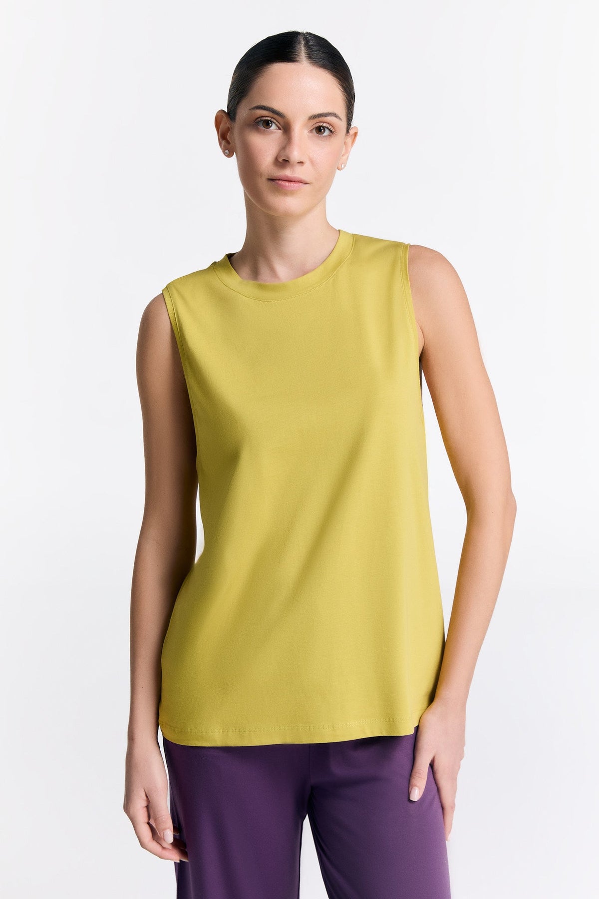 TENCEL™ Active Women's Top High Neck, Lime — True North