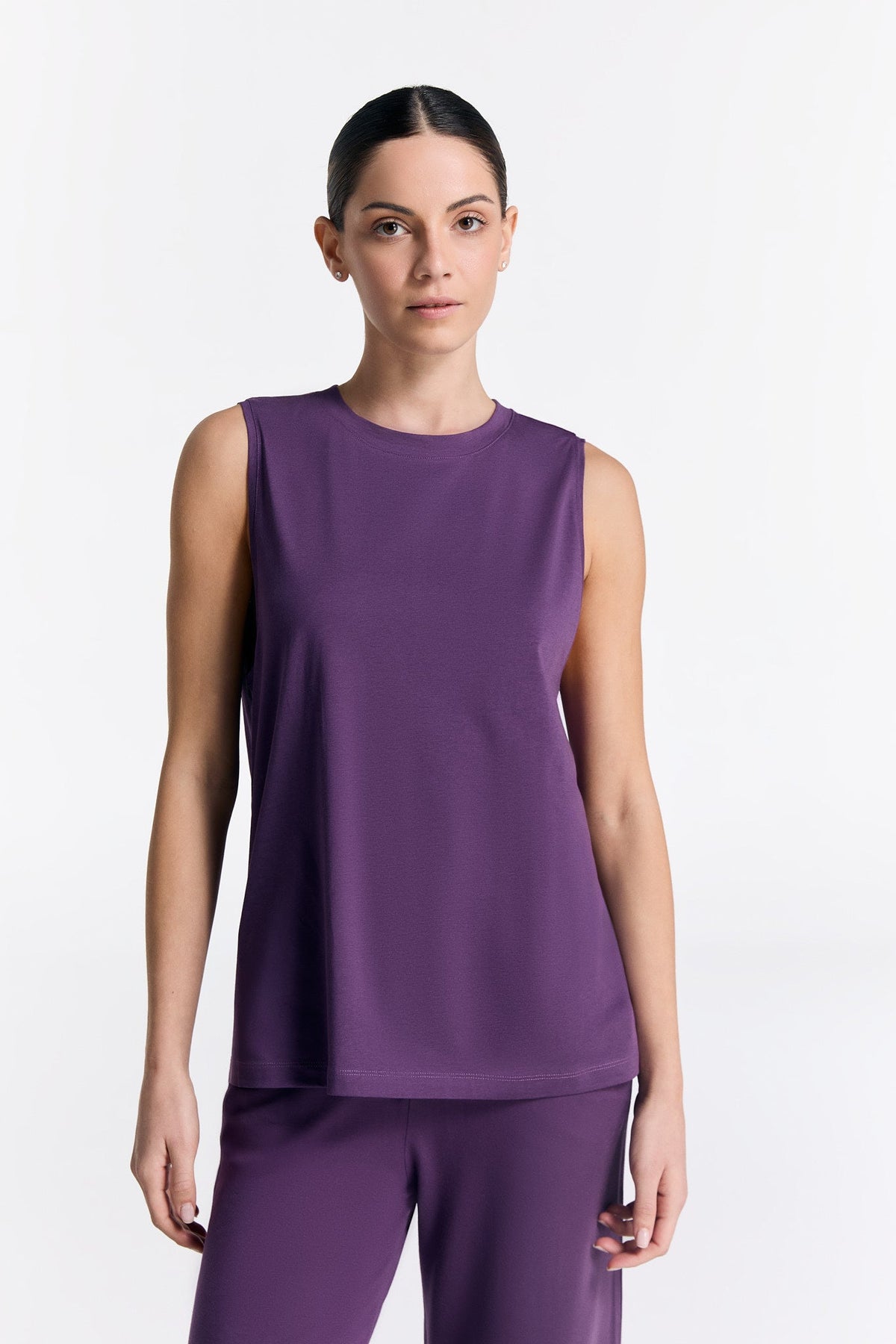 TENCEL™ Active Women's Top High Neck, Wineberry — True North