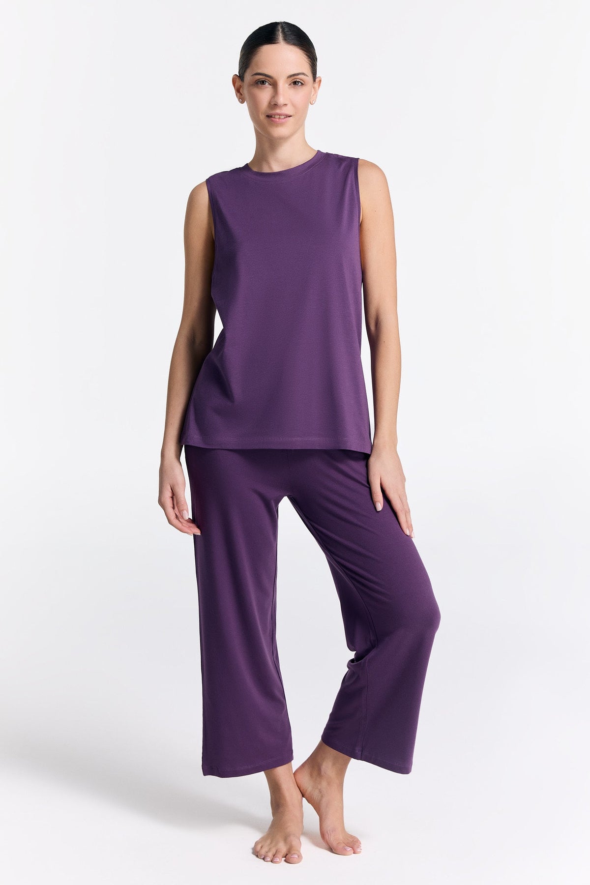TENCEL™ Women's Wide Leg Trousers, Wineberry — True North, view 4