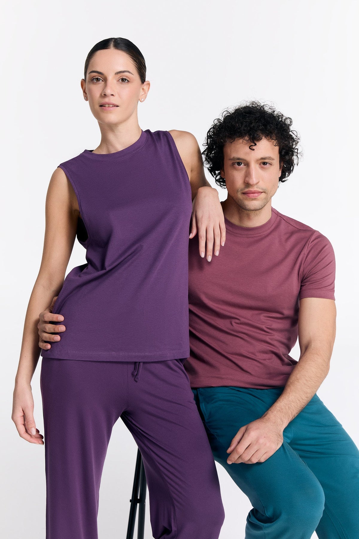 TENCEL™ Active Women's Top High Neck, Wineberry — True North, view 6
