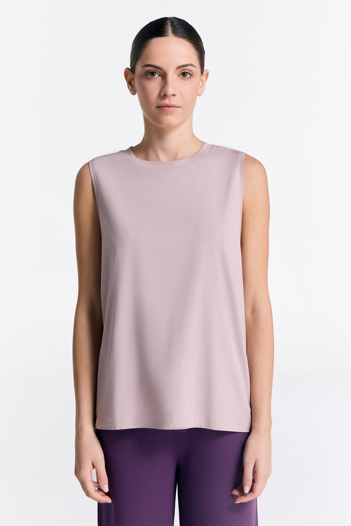 TENCEL™ Active Women's Top High Neck, Rose Smoke — True North, view 4