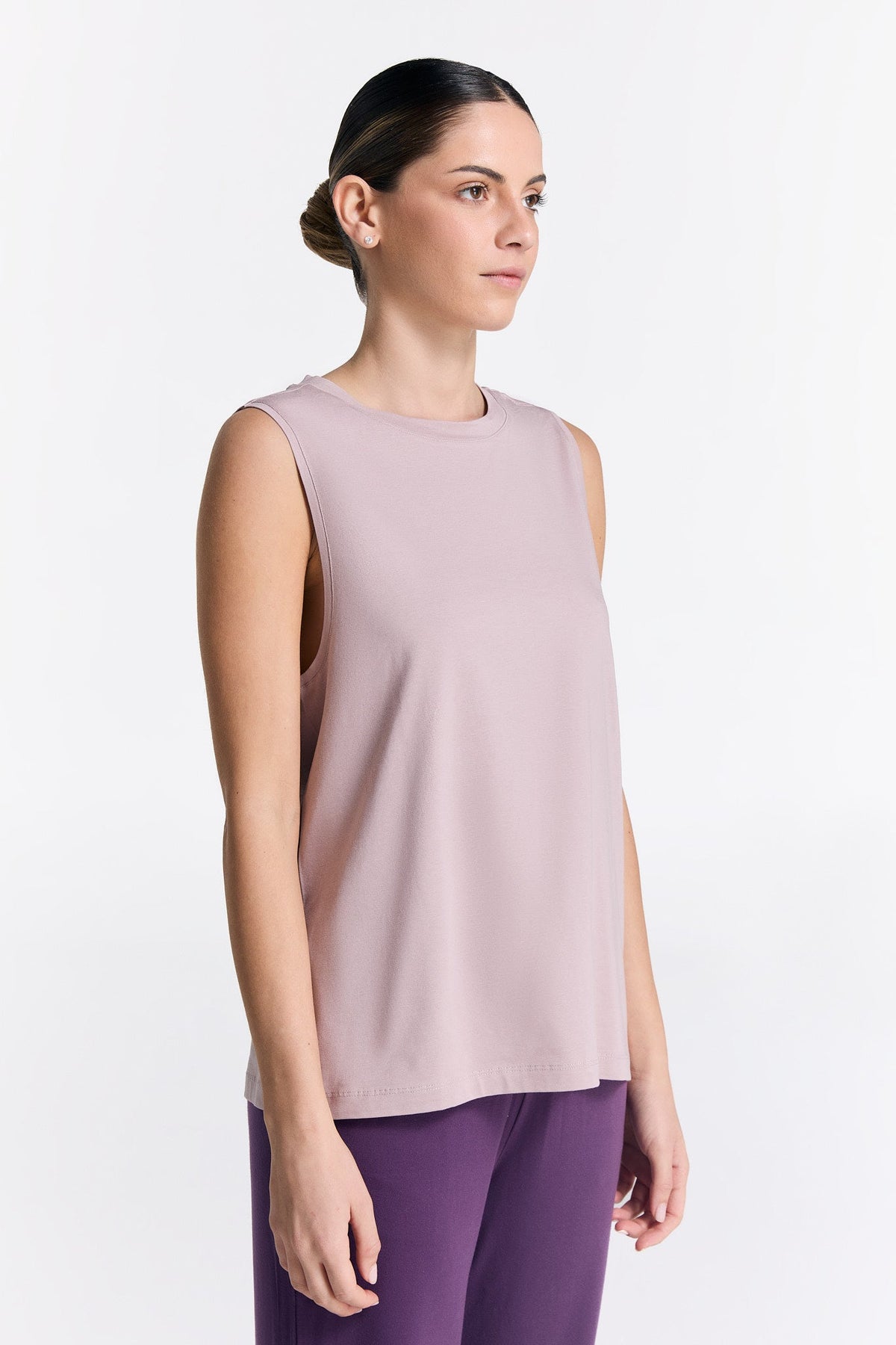 TENCEL™ Active Women's Top High Neck, Rose Smoke — True North, view 5