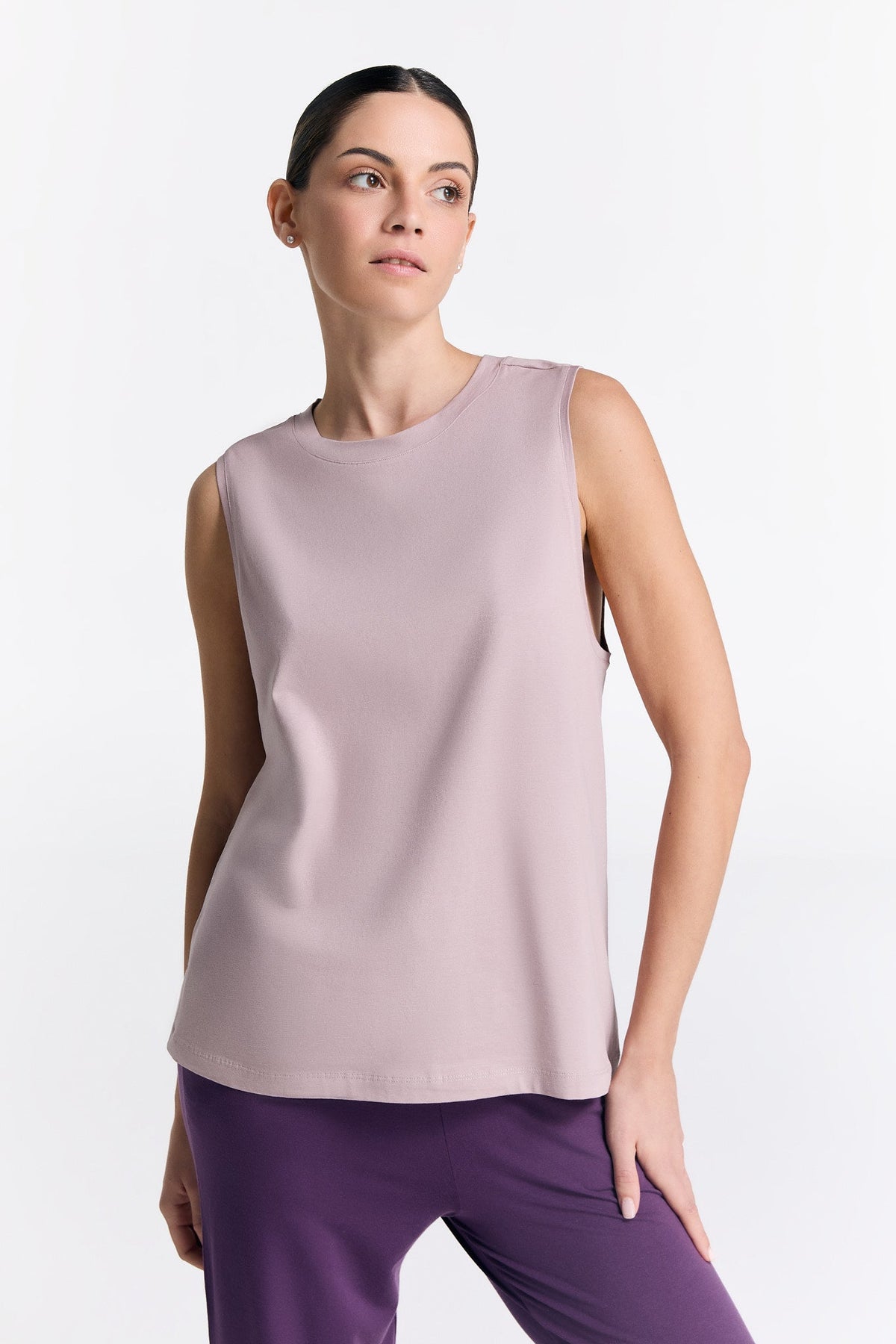 TENCEL™ Active Women's Top High Neck, Rose Smoke — True North