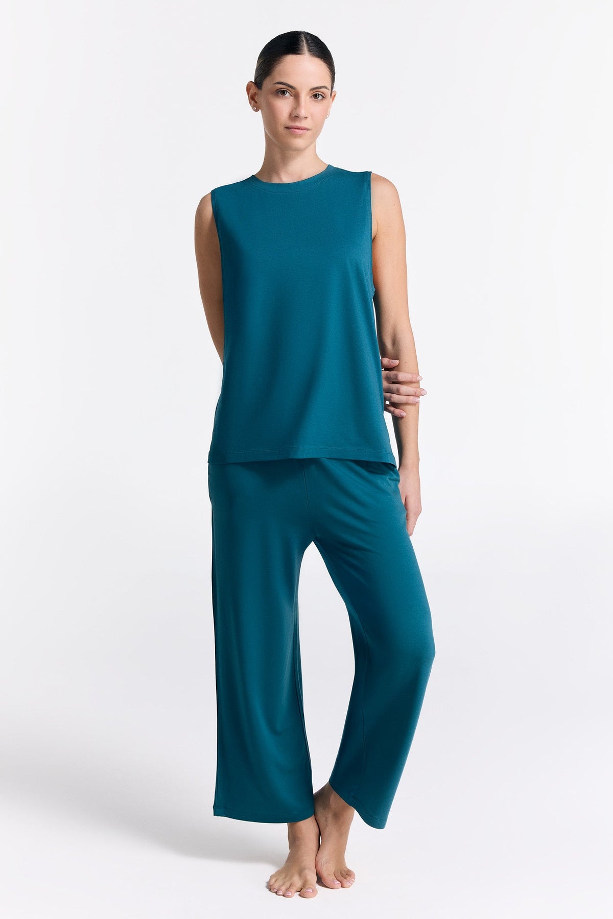 TENCEL™ Women's Wide Leg Trousers, Dragonfly — True North, view 5