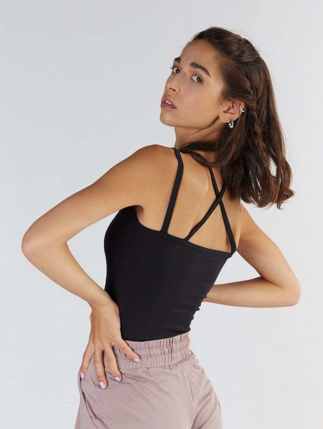 TENCEL™ Active Women's Strappy Top, Black — True North, view 3