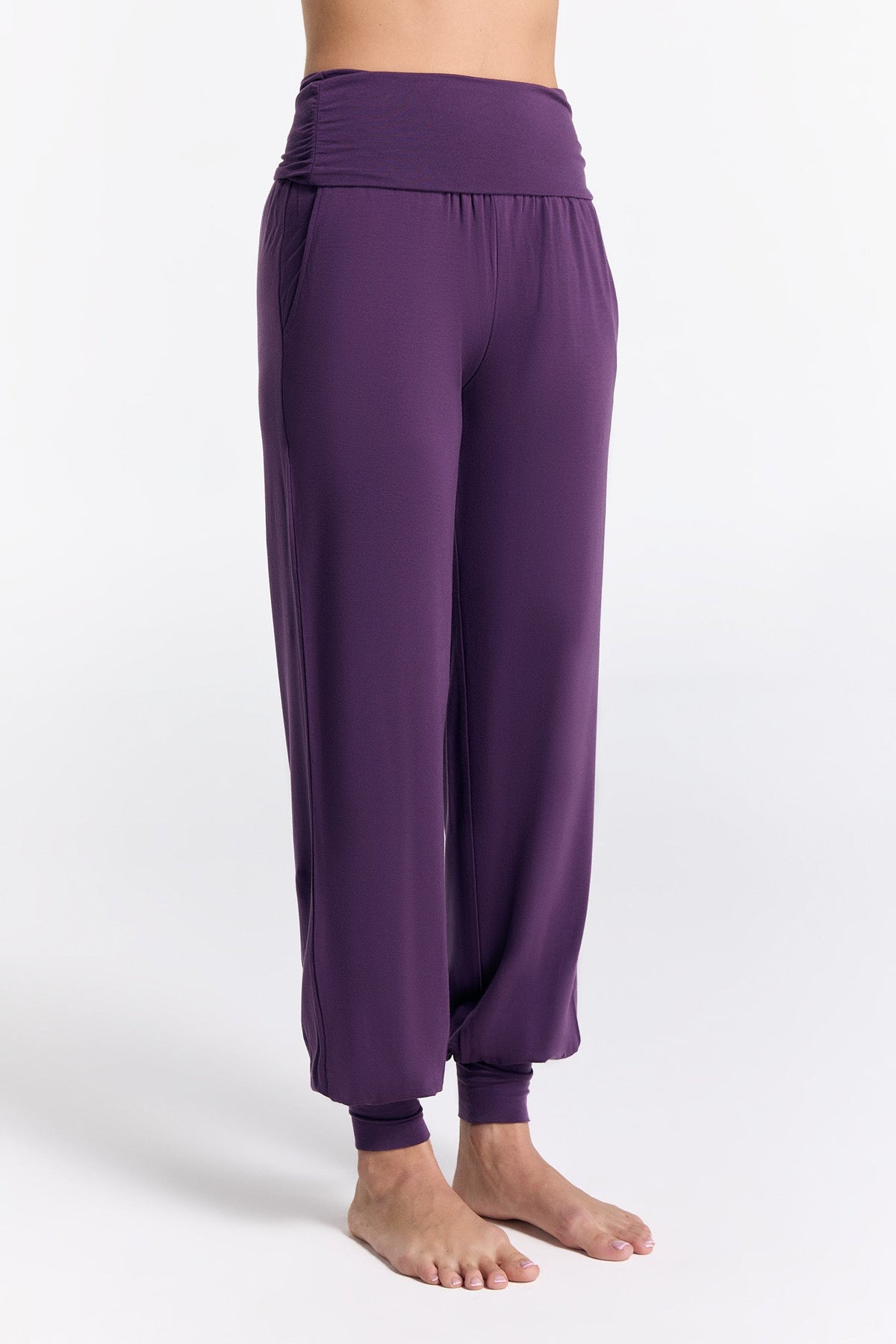 TENCEL™ Yoga Trousers, Wineberry — True North, view 2