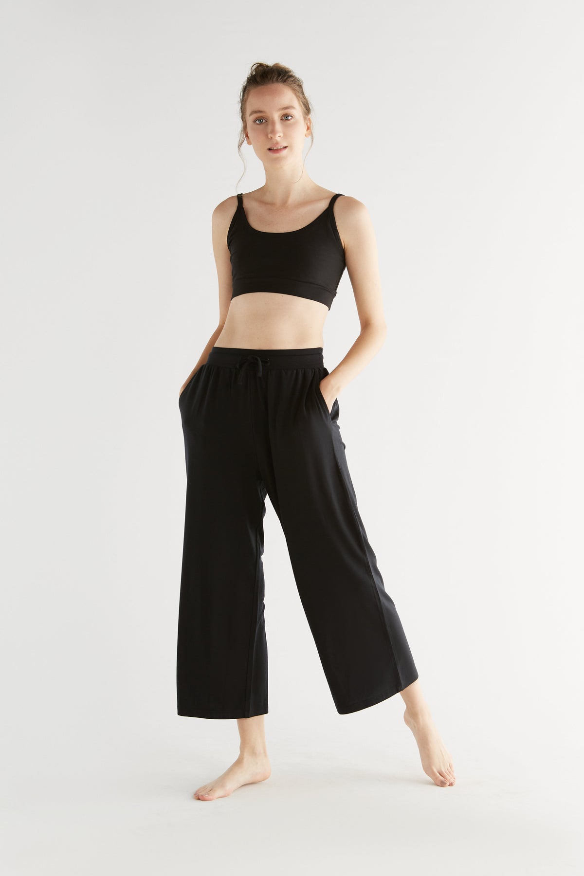 TENCEL™ Women's Wide Leg Trousers, Black