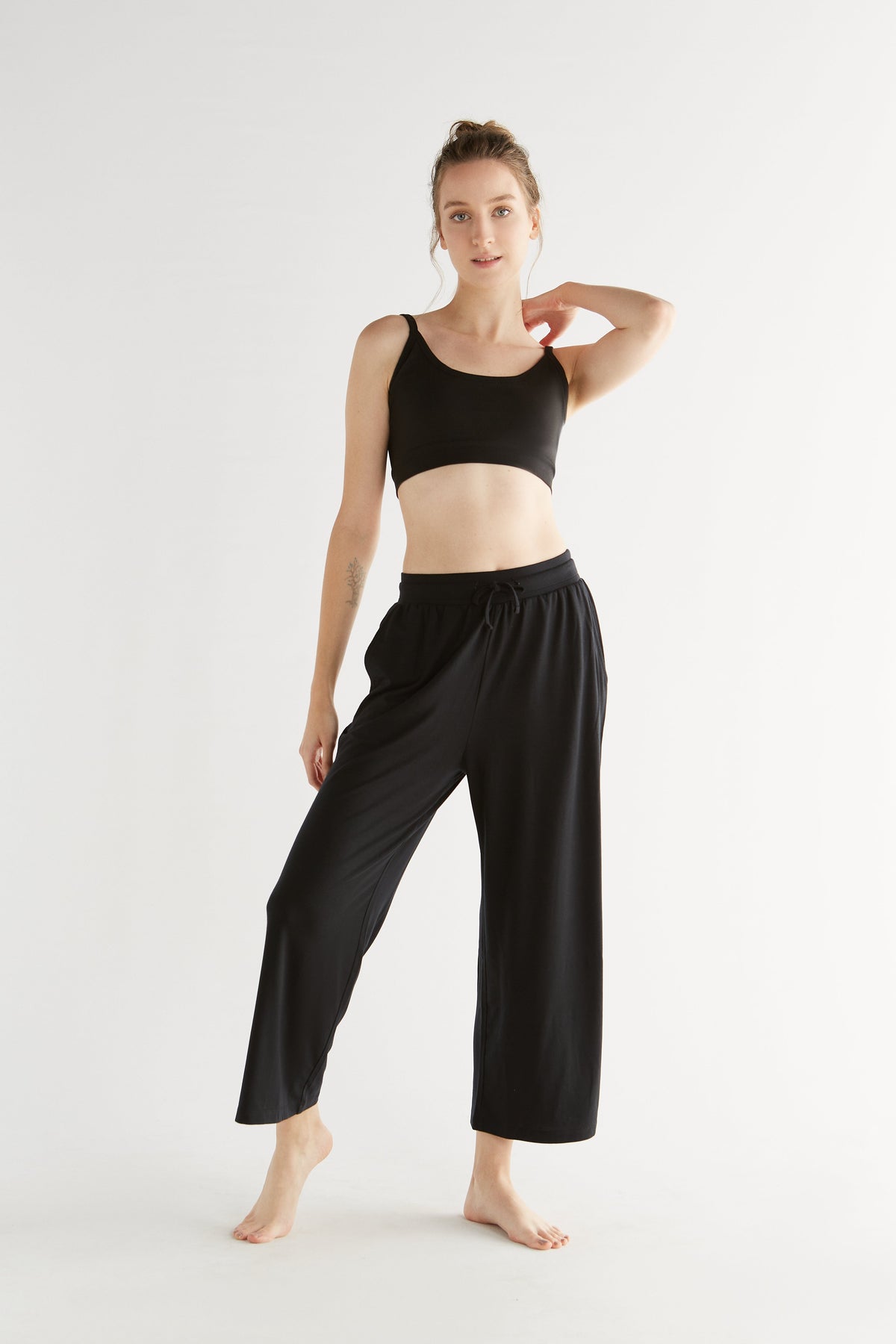 TENCEL™ Women's Wide Leg Trousers, Black — True North, view 4