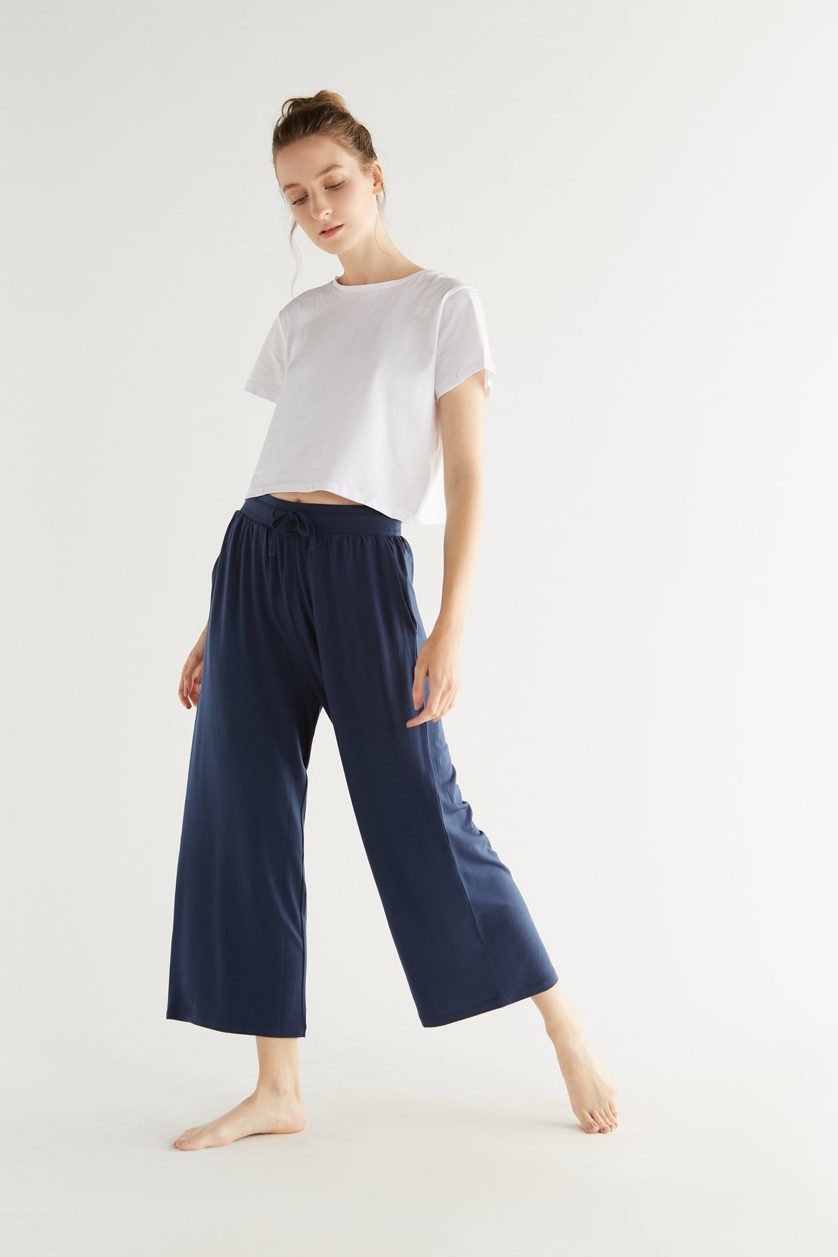 TENCEL™ Women's Wide Leg Trousers, Navy — True North, view 5