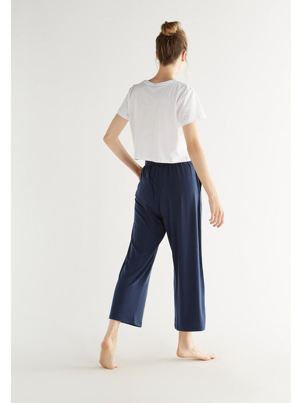 TENCEL™ Women's Wide Leg Trousers, Navy