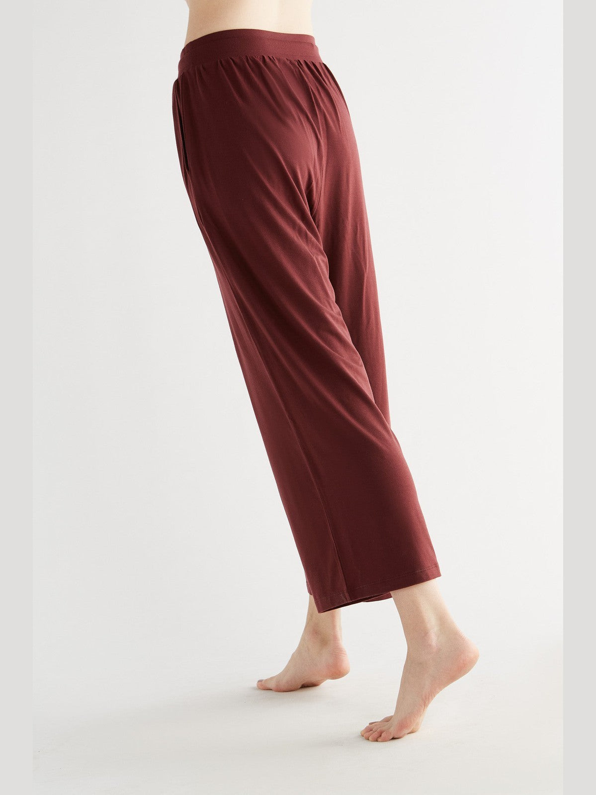 TENCEL™ Women's Wide Leg Trousers, Burgundy — True North, view 3