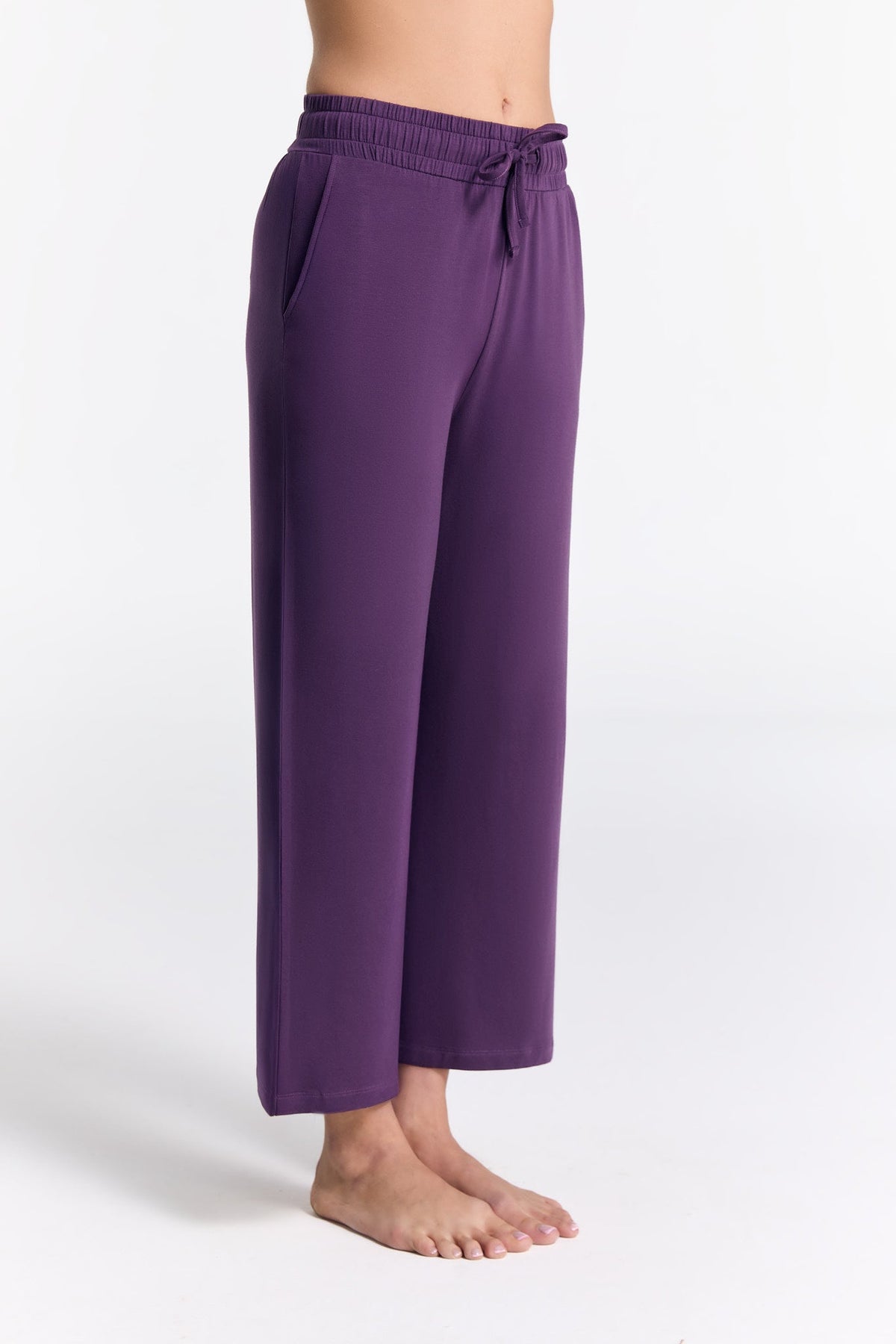 TENCEL™ Women's Wide Leg Trousers, Wineberry — True North, view 3