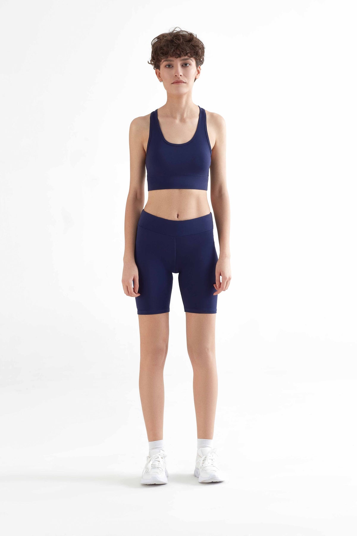 Women's Cycling Shorts Recycled, Navy — True North, view 2