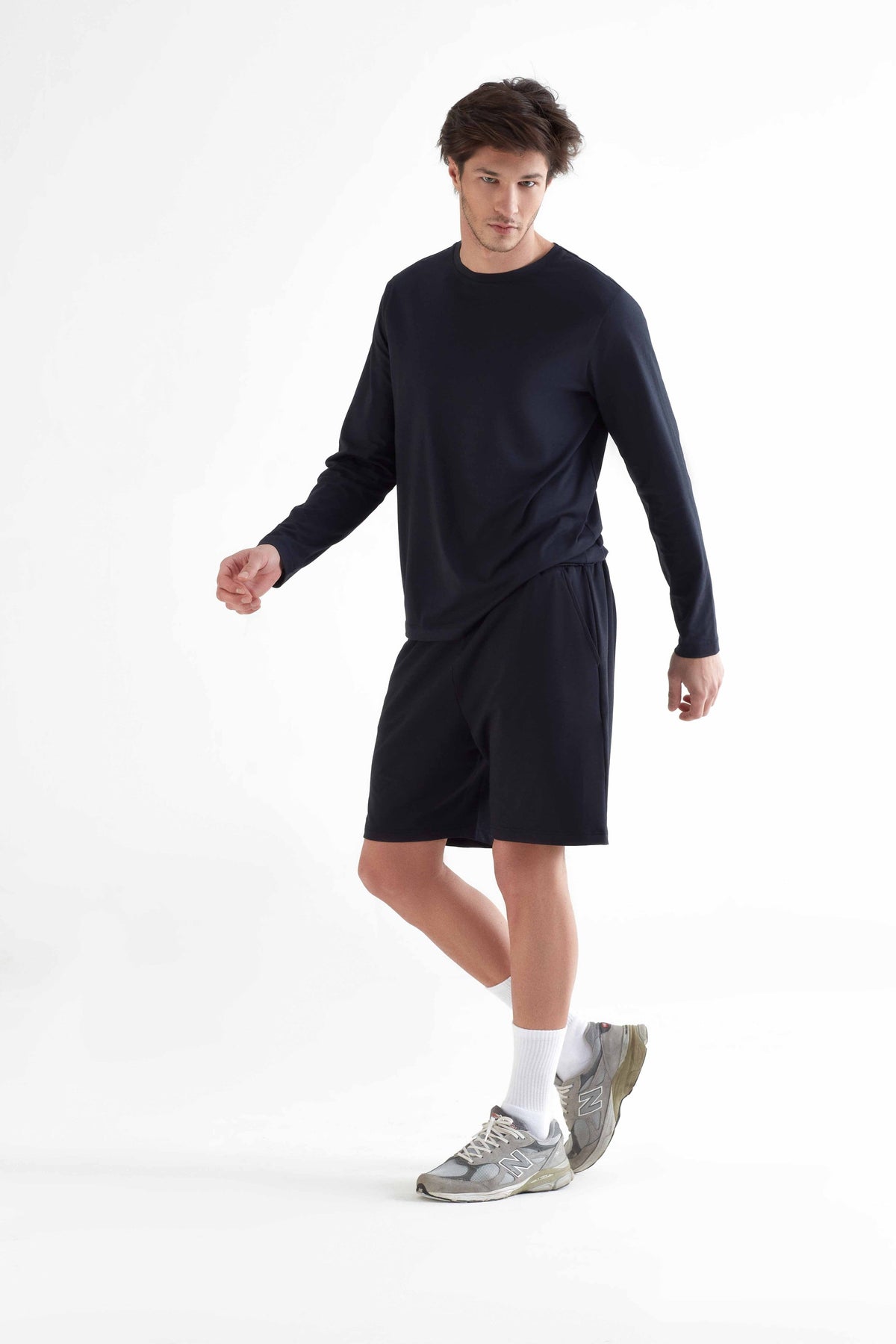 TENCEL™ Active Men's Long Sleeve Top, Black — True North, view 5