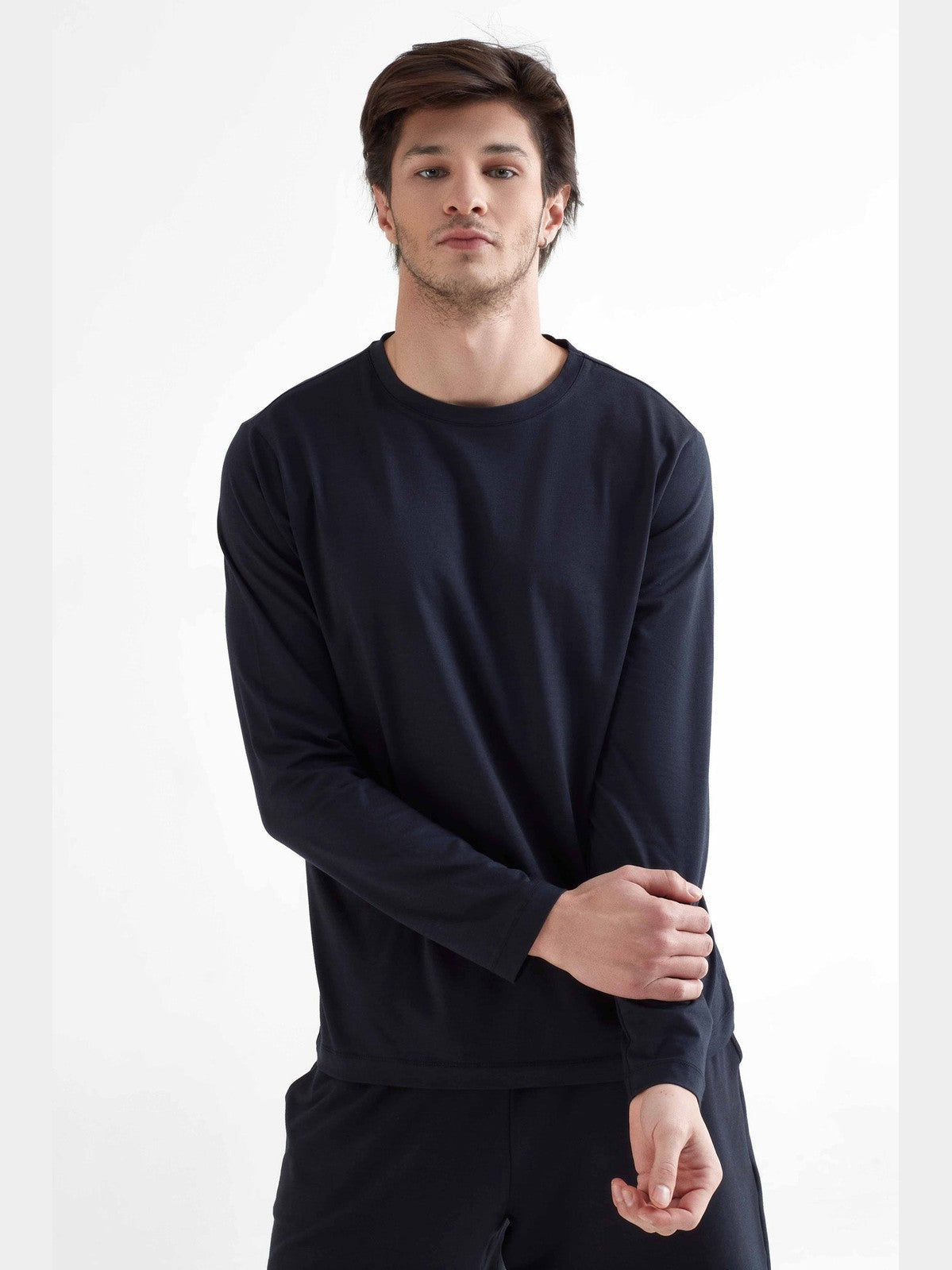 TENCEL™ Active Men's Long Sleeve Top, Black — True North, view 2