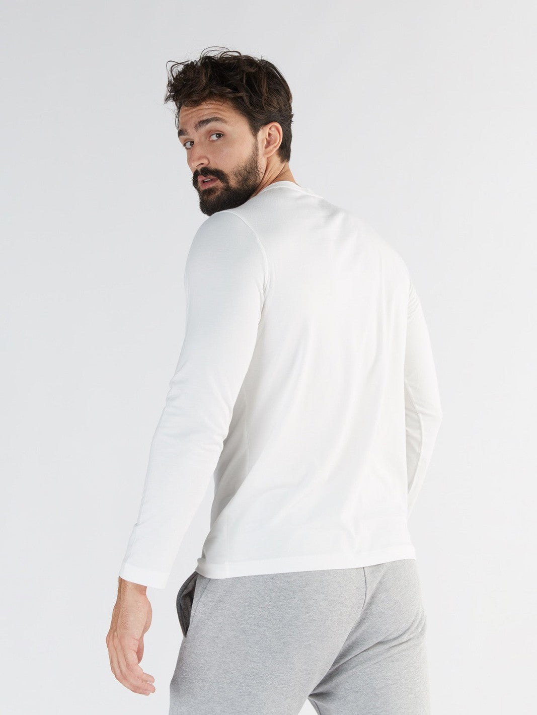 TENCEL™ Active Men's Long Sleeve Top, White — True North, view 2