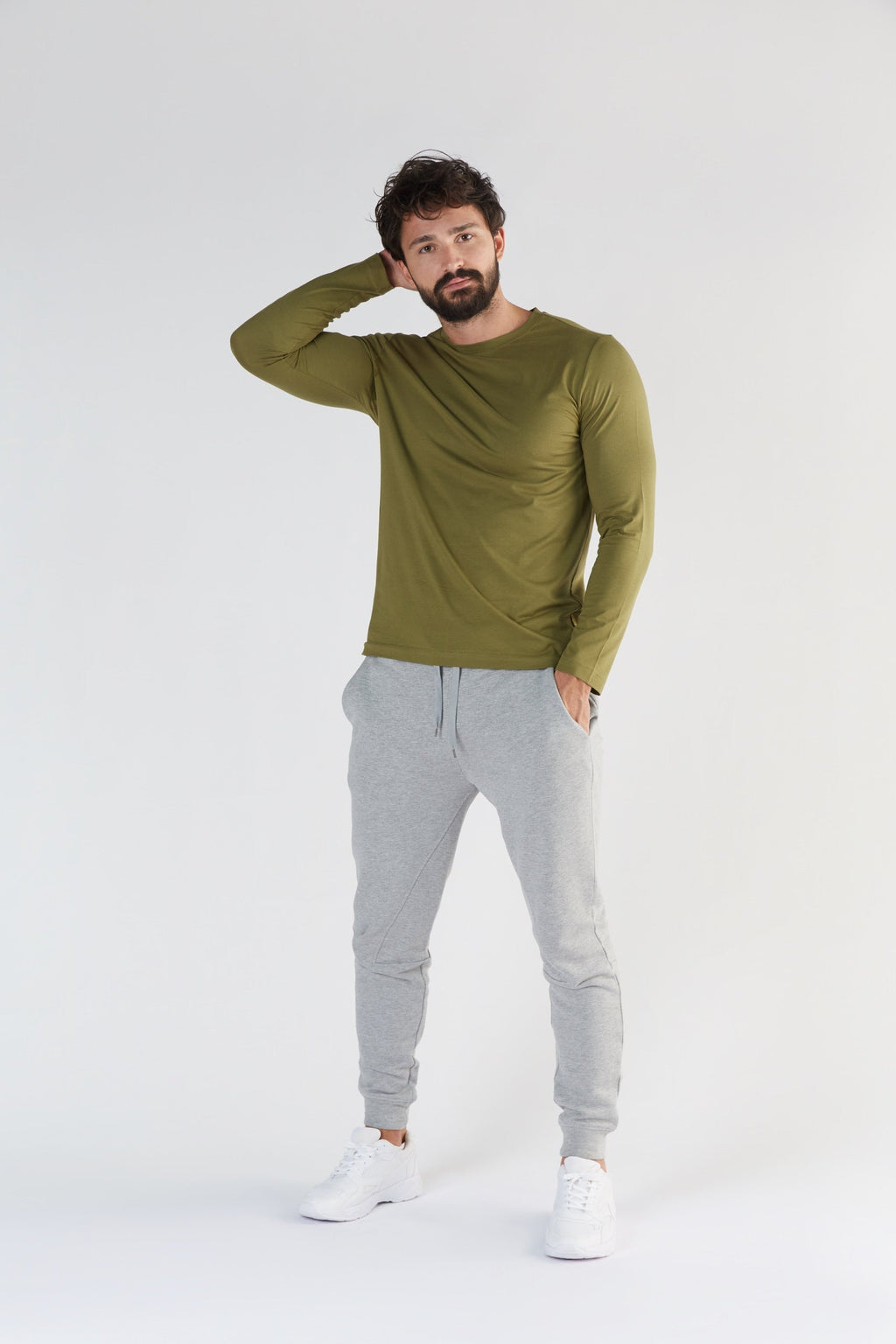 TENCEL™ Active Men's Long Sleeve Top, Olive