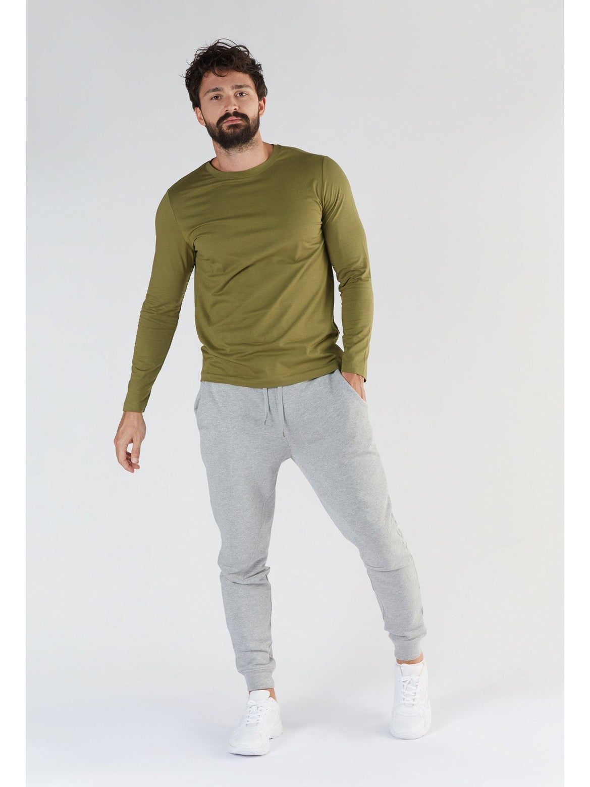 TENCEL™ Active Men's Long Sleeve Top, Olive