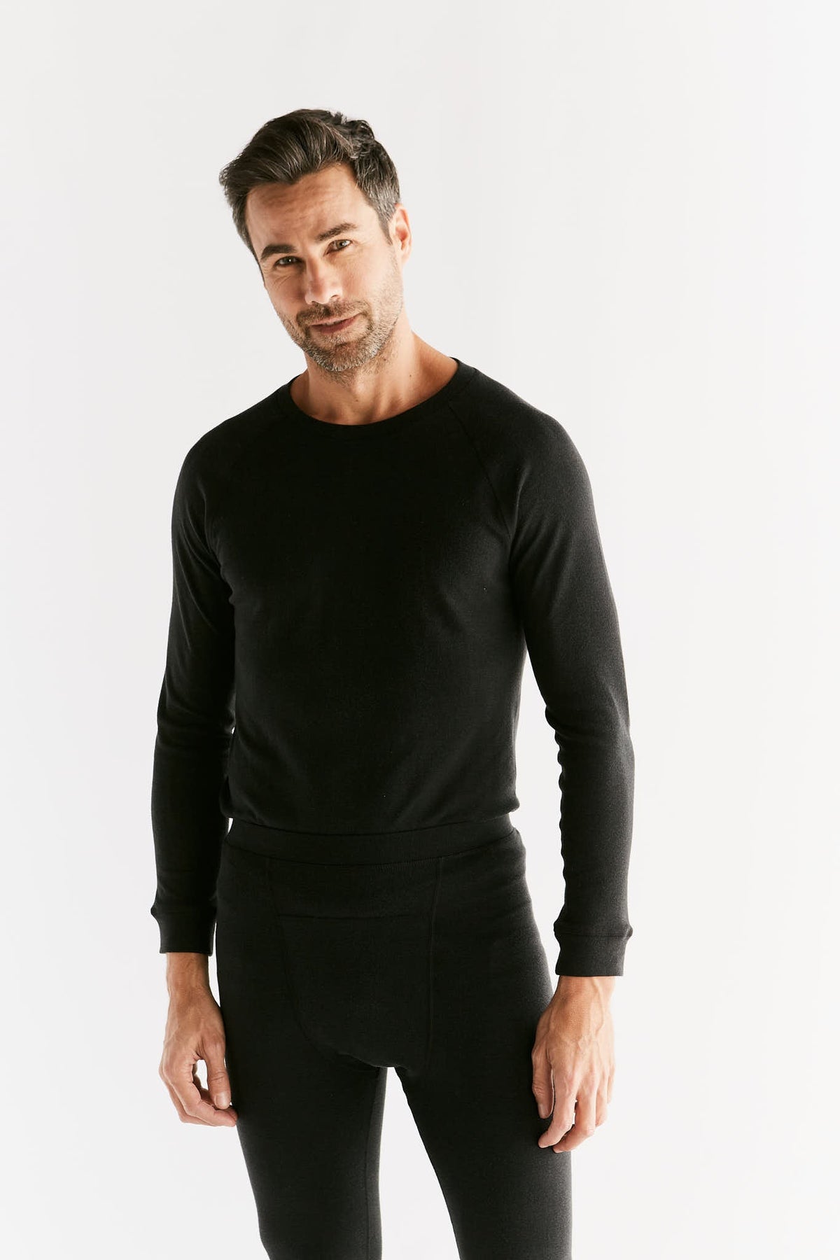 Men's Warm Long Sleeve Top, Black — True North