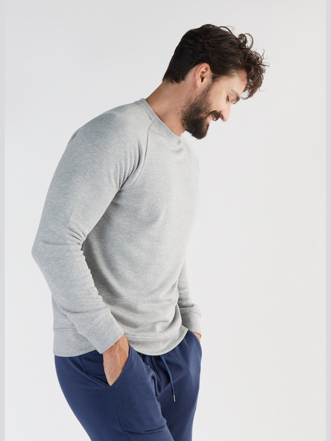 TENCEL™ Active Men's Sweatshirt, Light Grey-Melange — True North, view 2